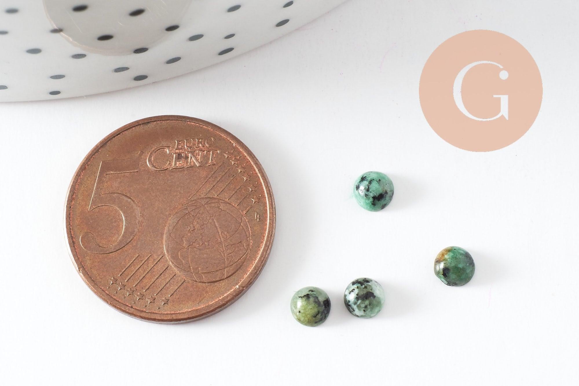 Gingerlily Cabochon rond turquoise africaine 4mm pierre x1