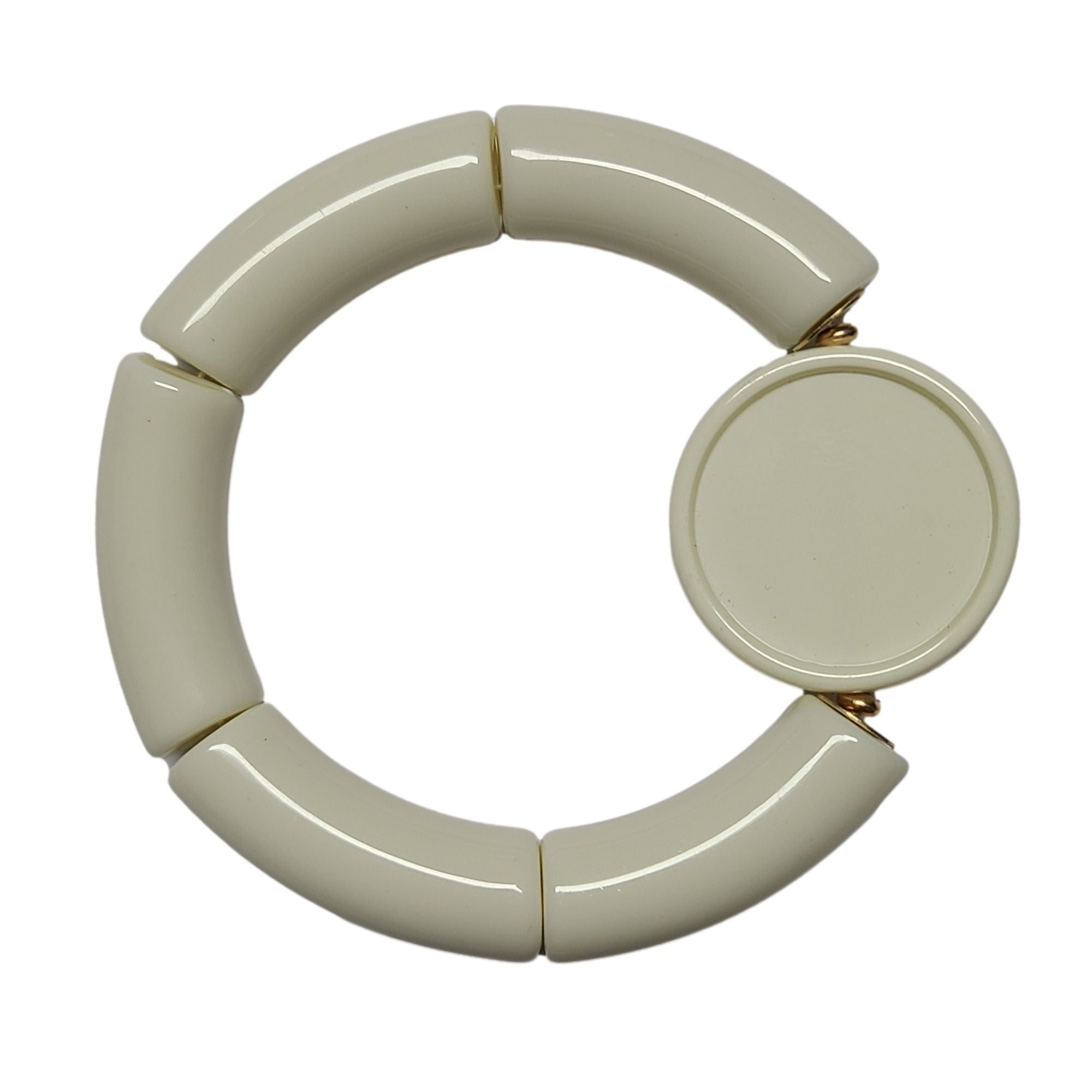 ARTSHOP Apprêts support cabochon 25MM blanc cassé x1