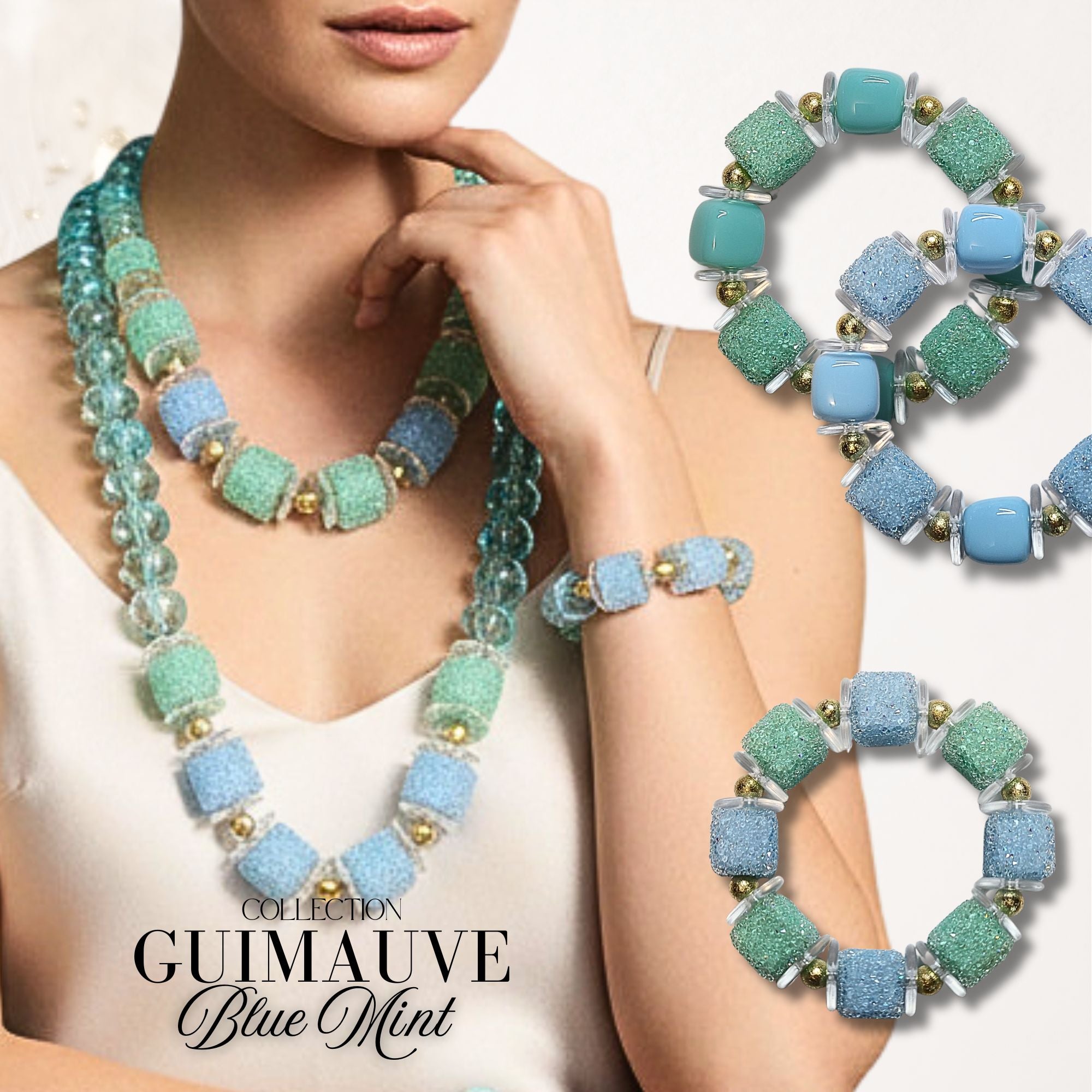 ARTSHOP Guimauve Blue Mint kit bracelet acrylique 5,5 cm