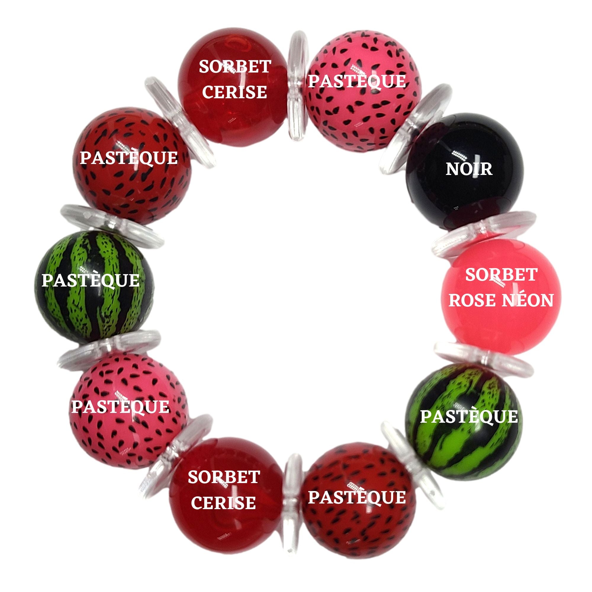 ARTSHOP Oasis kit bracelet pastèque 6 boules 20mm
