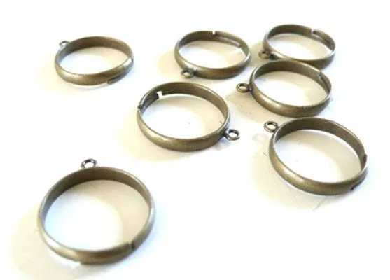 Gingerlily supports bague G2901 bronze réglable 18mm lot 4