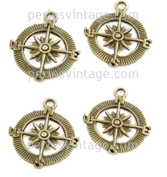 Gingerlily Pendentifs Boussole pendentif bronze 2,3 cm x5