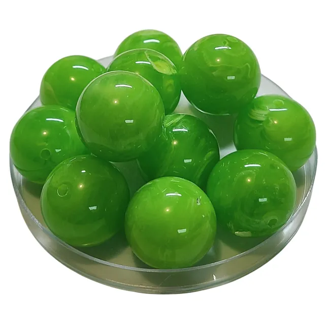 ARTSHOP Boules 24mm Perle vert prairie marbré x1
