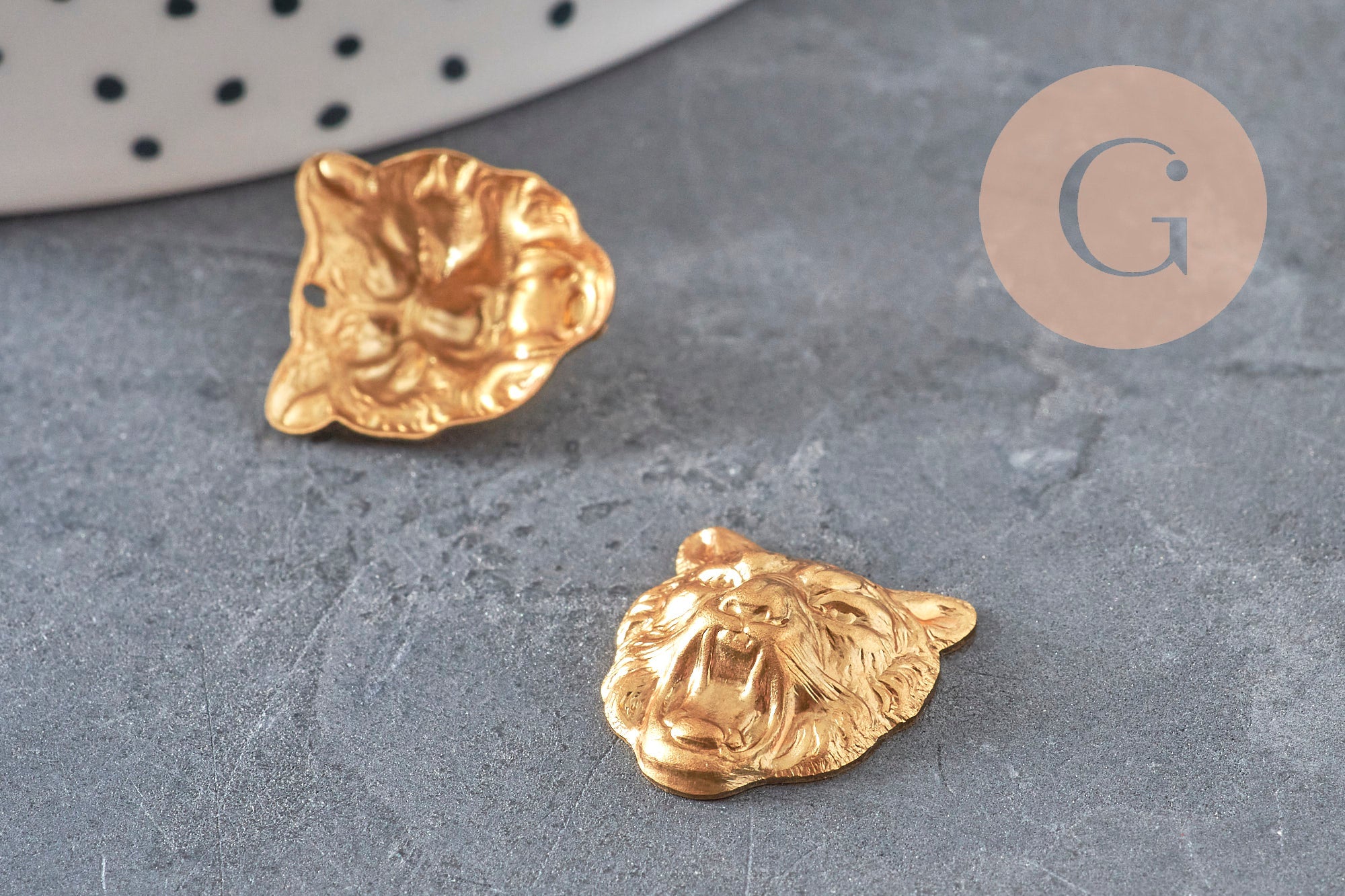 Gingerlily Pendentifs tigre G10163 laiton brut 16mm x1