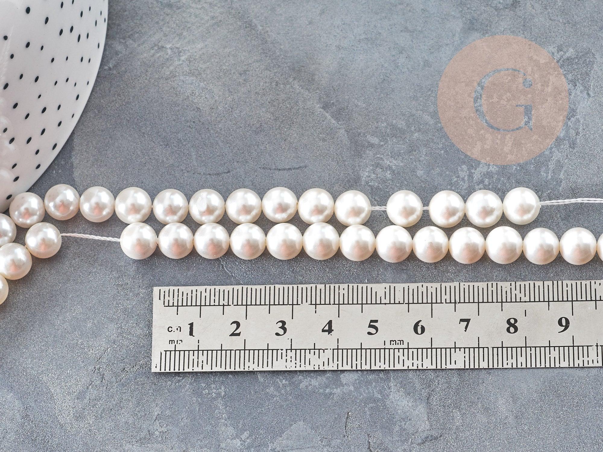Gingerlily Perles perles rondes nacre blanche 8mm fil 40cm