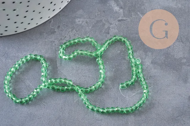 Gingerlily perles abacus cristal vert clair 3.5mm fil 29cm