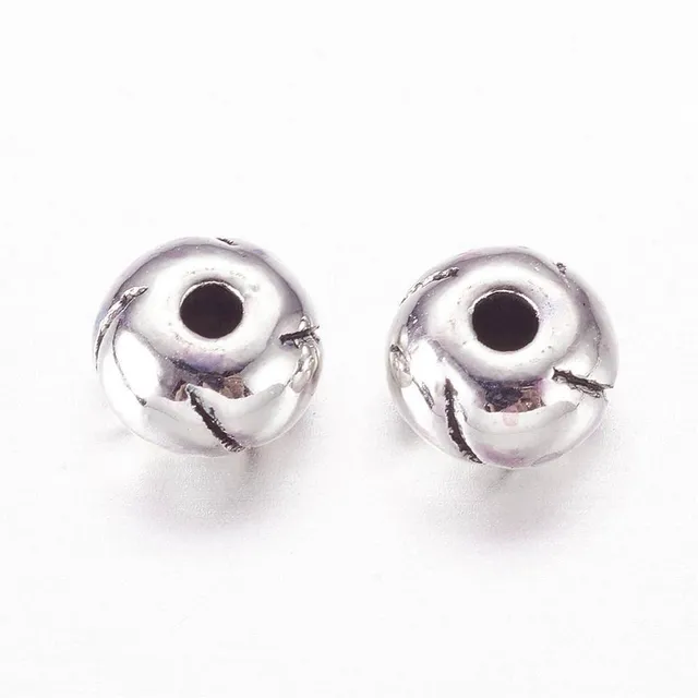 Gingerlily Perles Intercalaires argent gravé 5,5mm x10