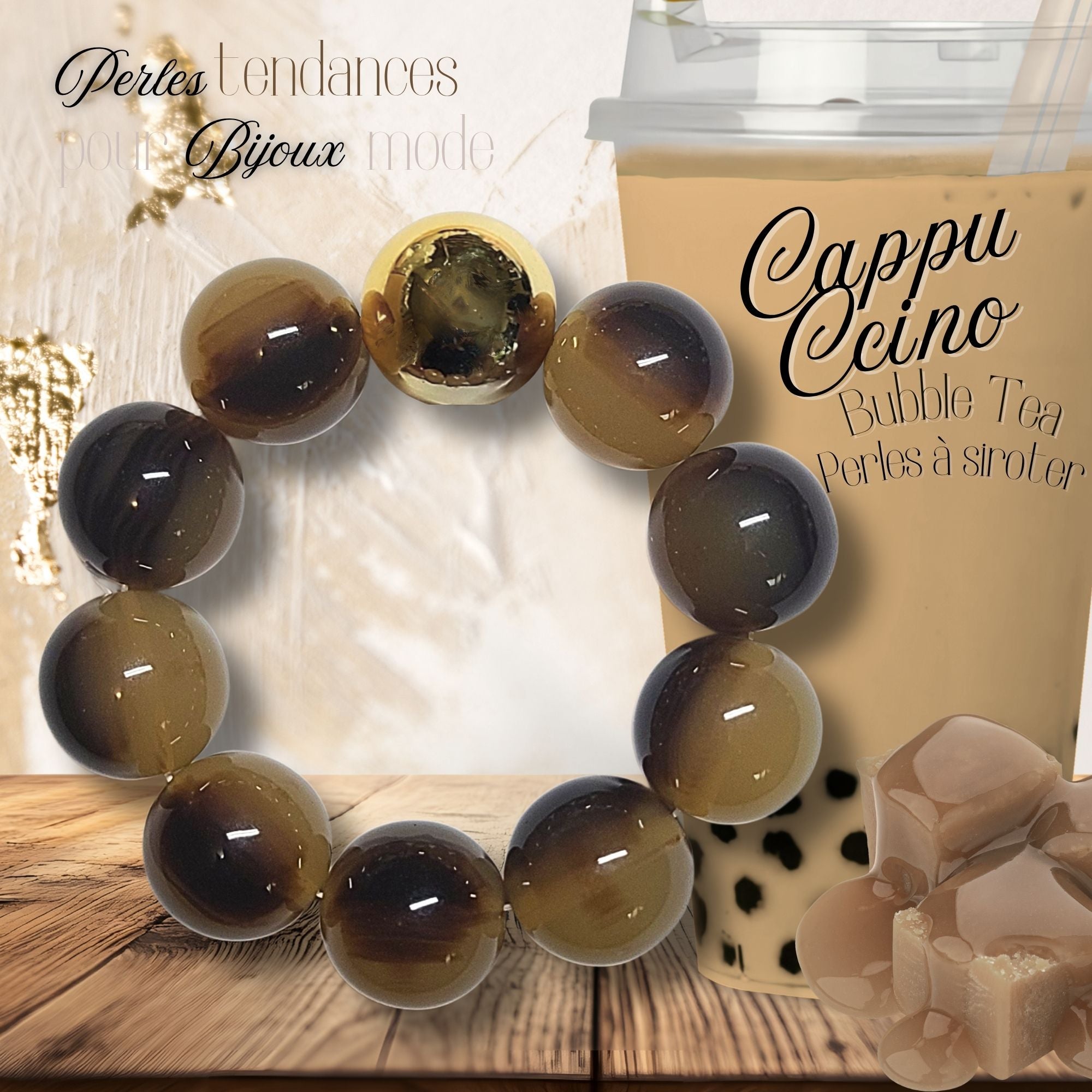 ARTSHOP Boules 20MM 227 perles acryliques Cappuccino x10