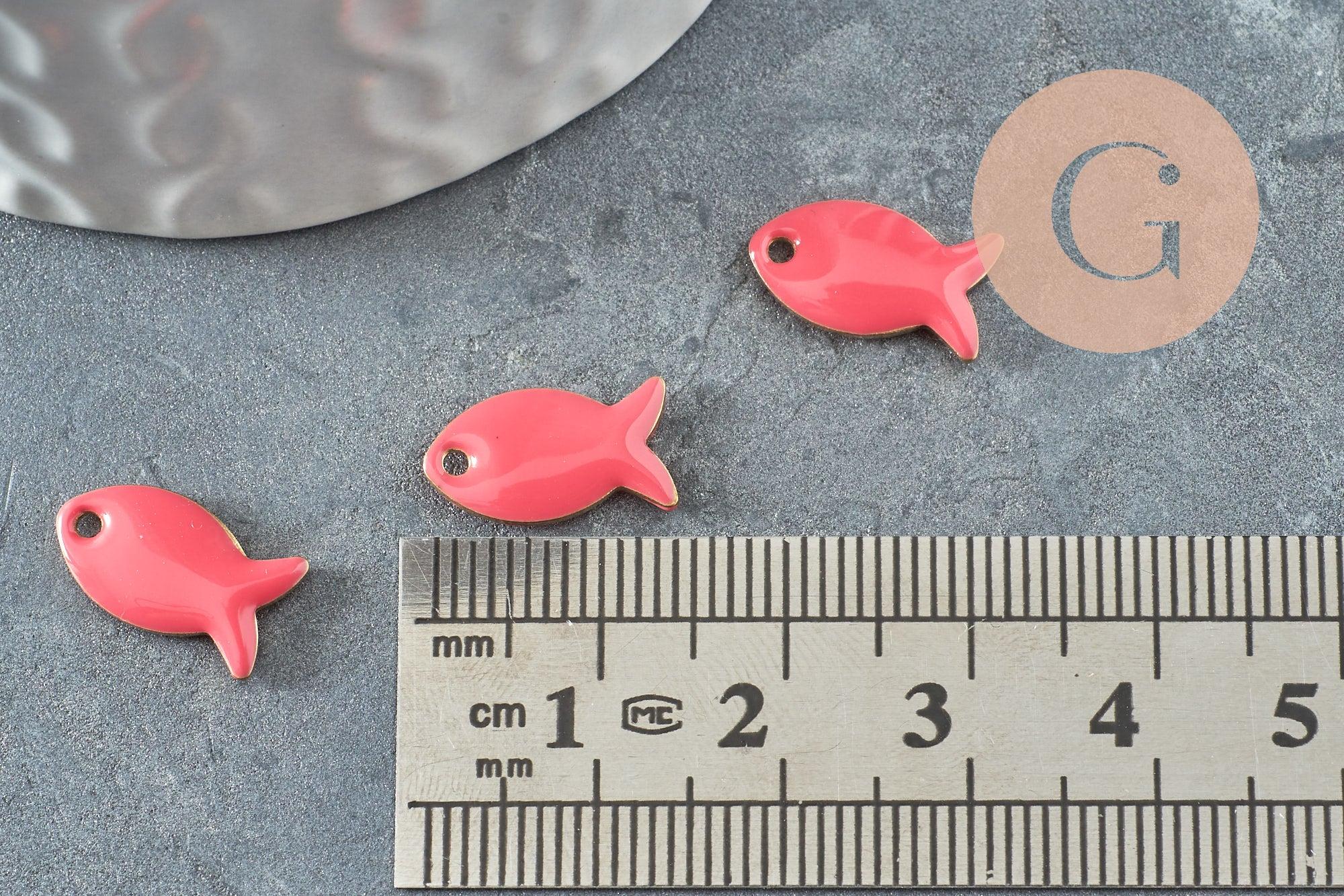 Gingerlily Pendentifs G10130 pendentif poisson rose 13,5mm x2