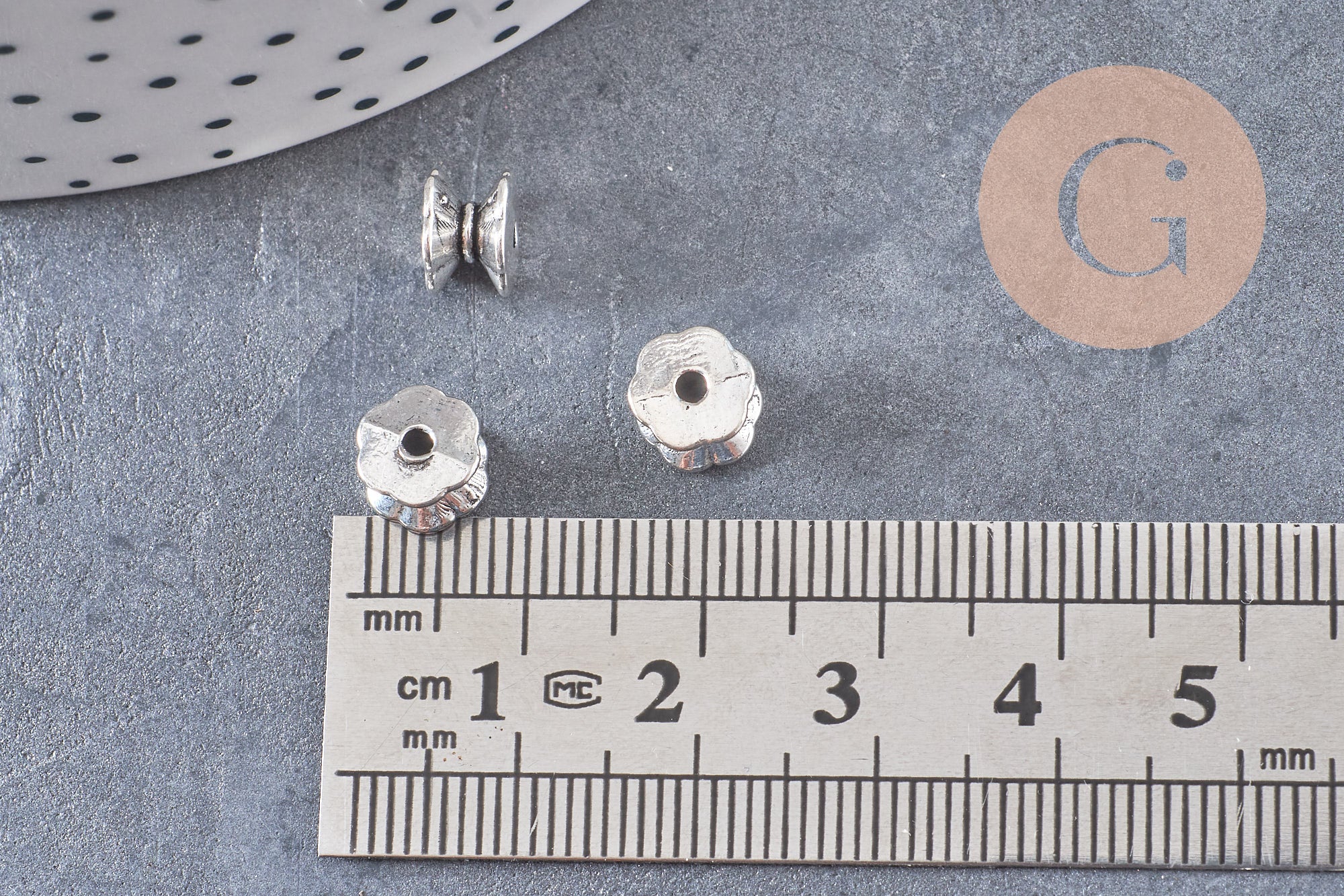 Gingerlily Perles DIY tube bobine argent vieilli 7mm x10