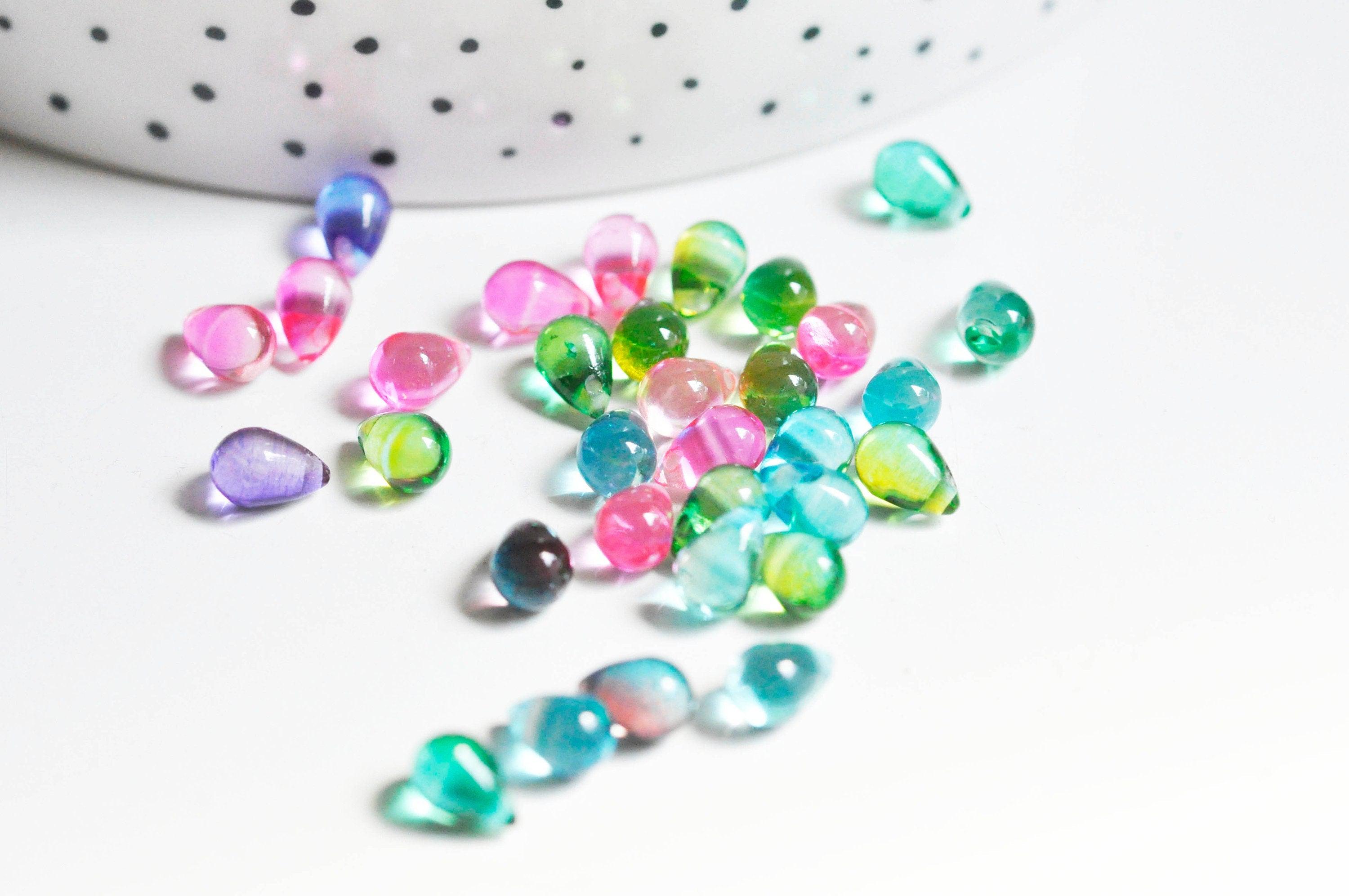 Gingerlily Perles perles cristal goutte multicolore 6-7mm x10