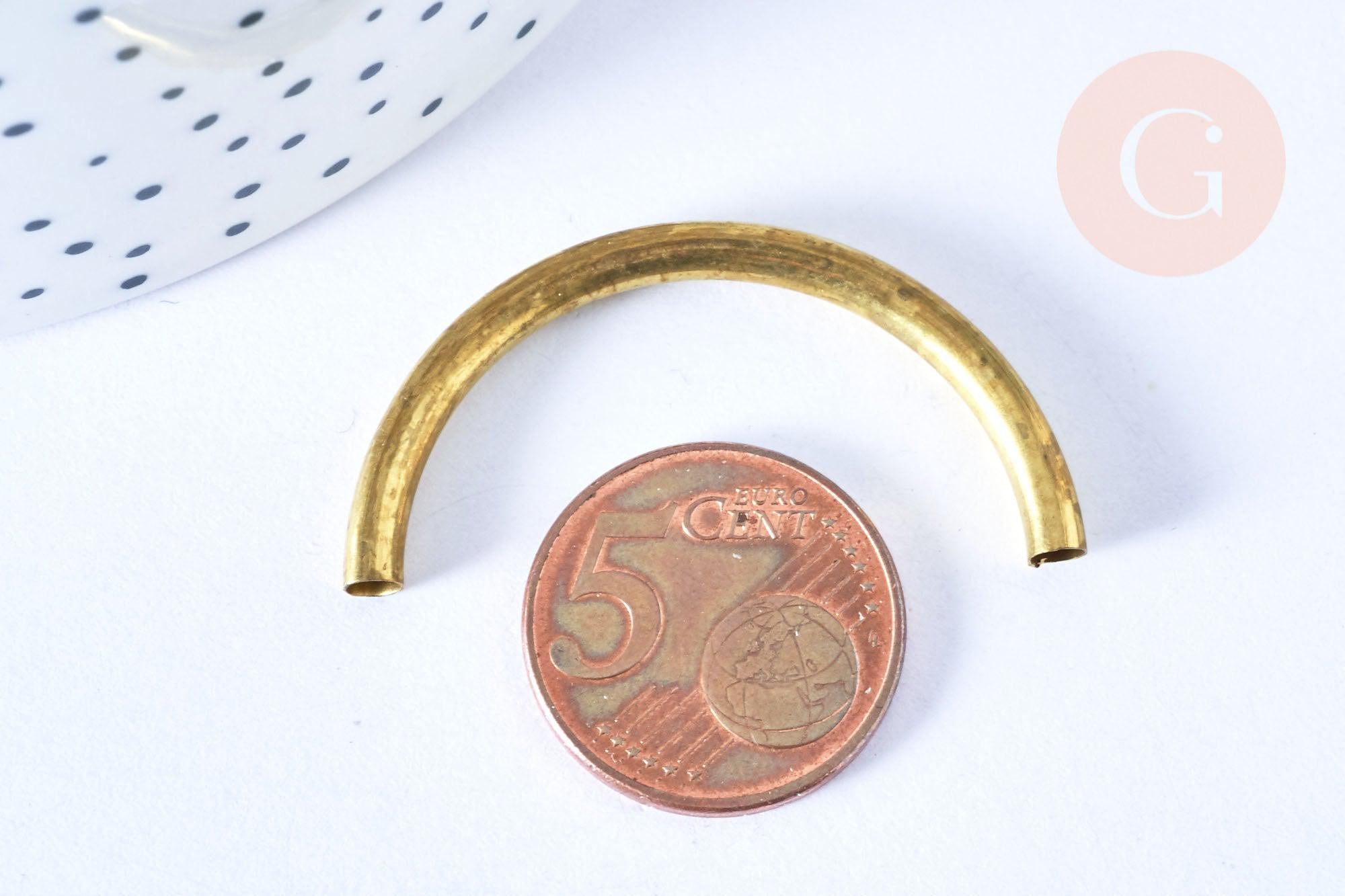 Gingerlily Perles perle tube arc laiton brut 4cm x2 G6561
