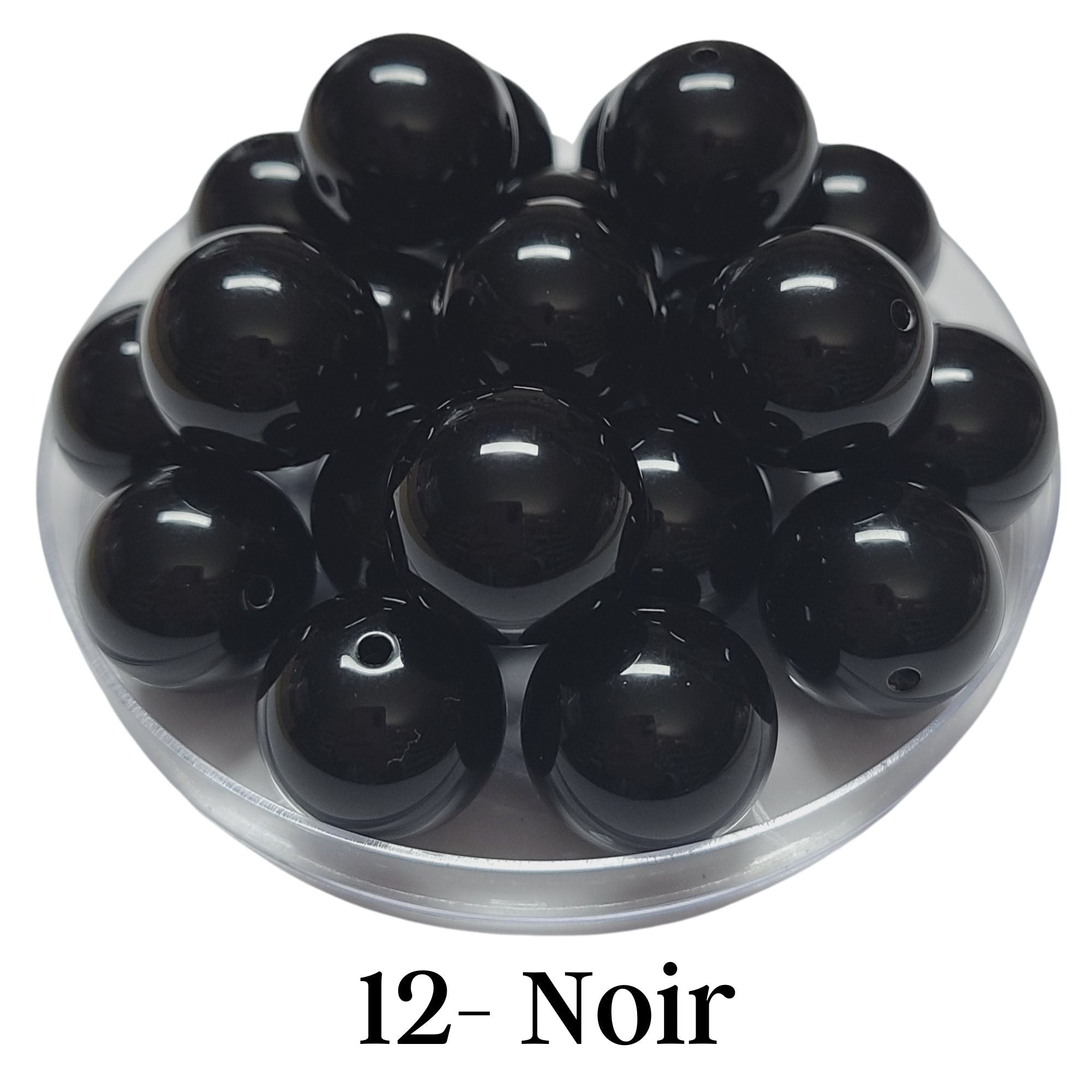 ARTSHOP Boules 20MM 12 perle acrylique noire 20mm x1