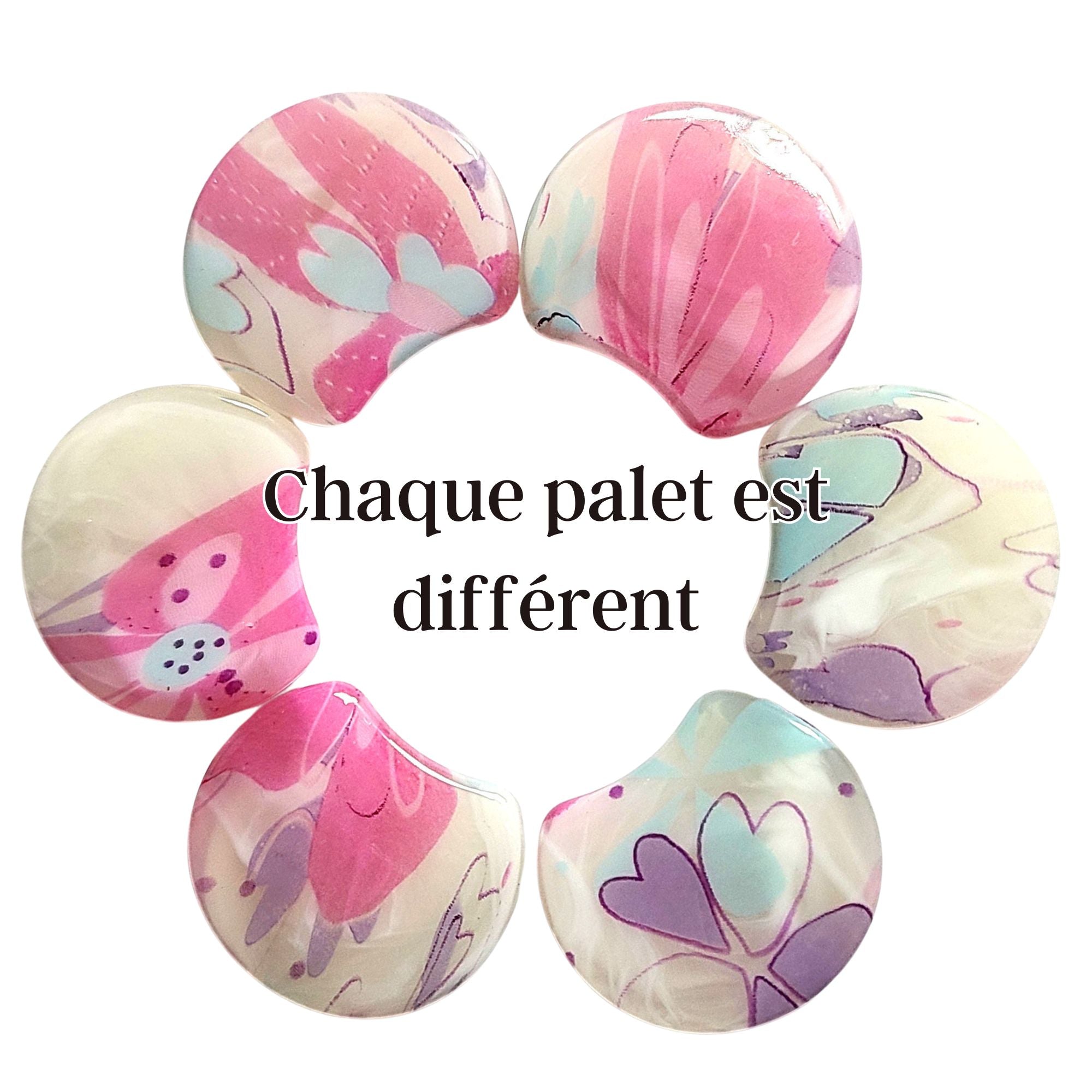 ARTSHOP Palets LUNE MOON 1003 palet résine fleurs x6