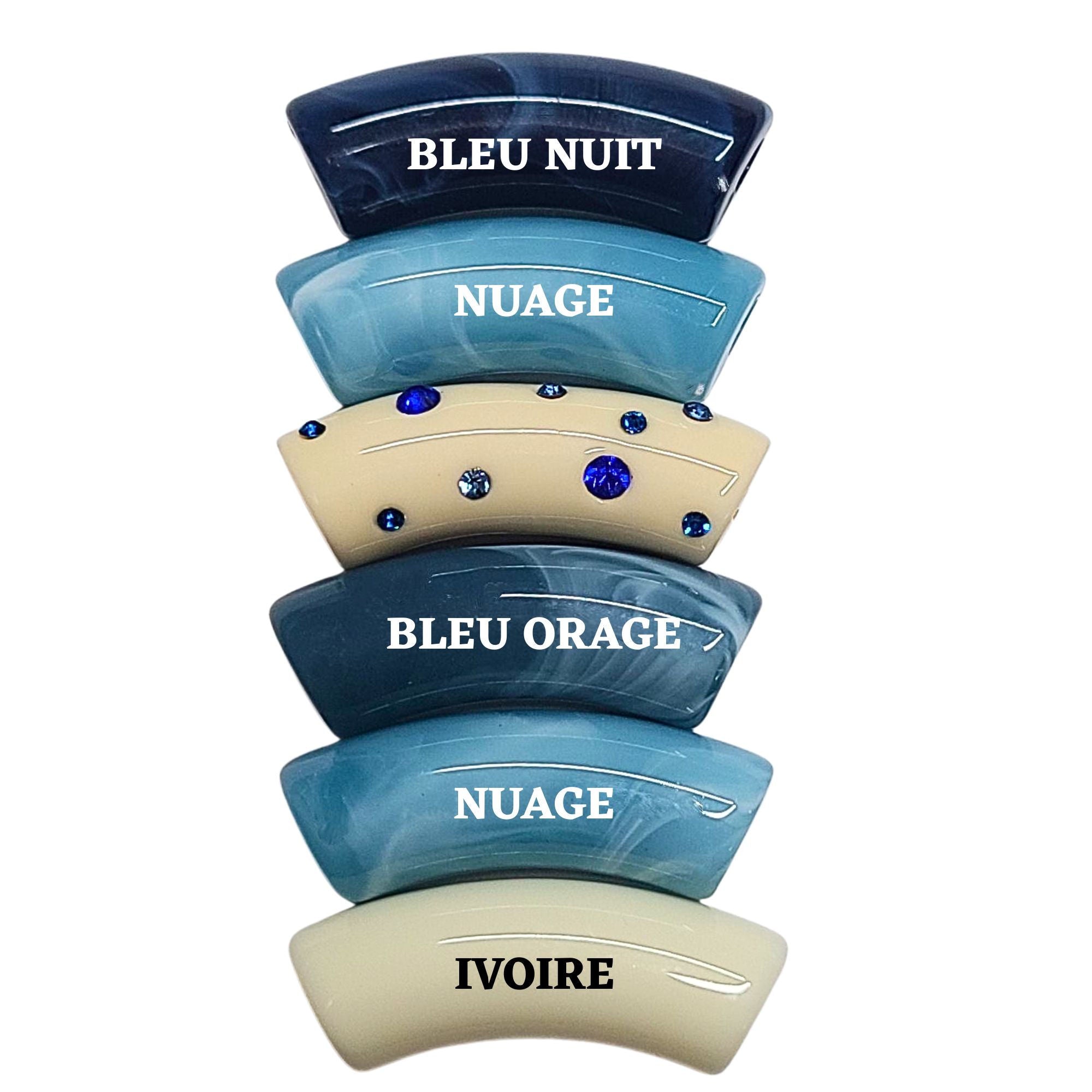 ARTSHOP Camaieux 222 perles tubes bleus 12mm lot de 6