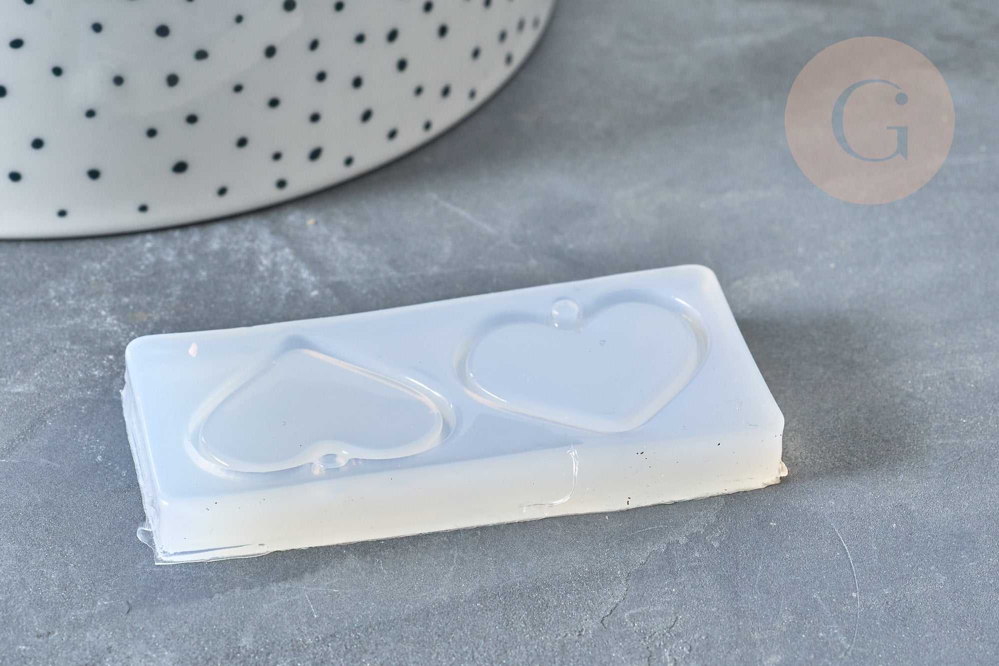 Gingerlily G7990 moule silicone cœur résine pendentif 63mm x1