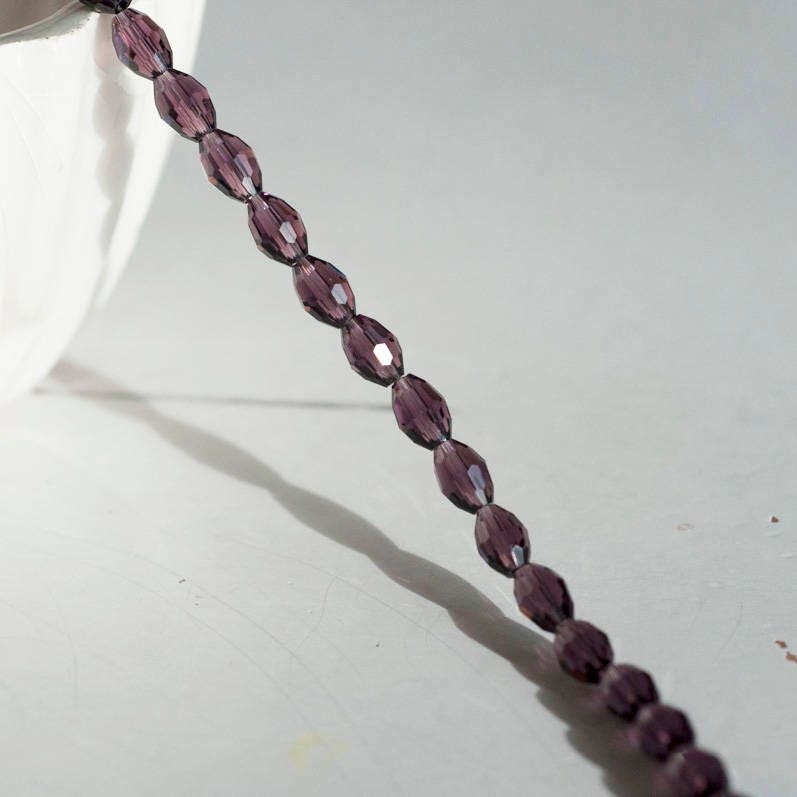Gingerlily G572 perles verre facettées violettes 6mm fil