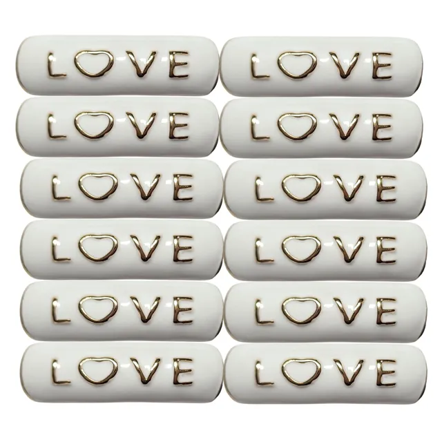 ARTSHOP Strass Émaillés Tube LOVE blanc 12mm x1 tube