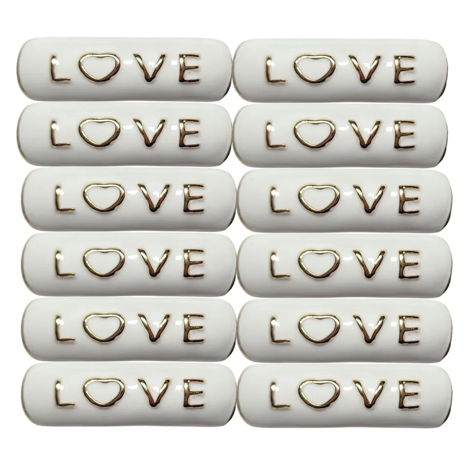 ARTSHOP Strass Émaillés Tube LOVE blanc 12mm x1 tube