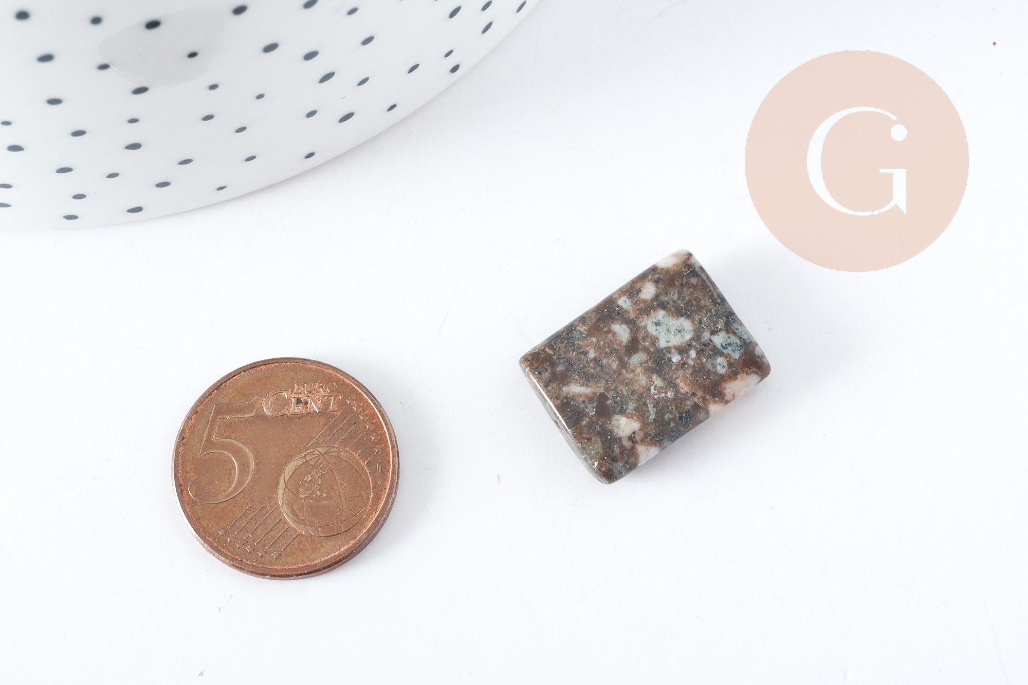 Gingerlily Perles Lakelandite G8271 perle rectangle marron x5 20x15mm