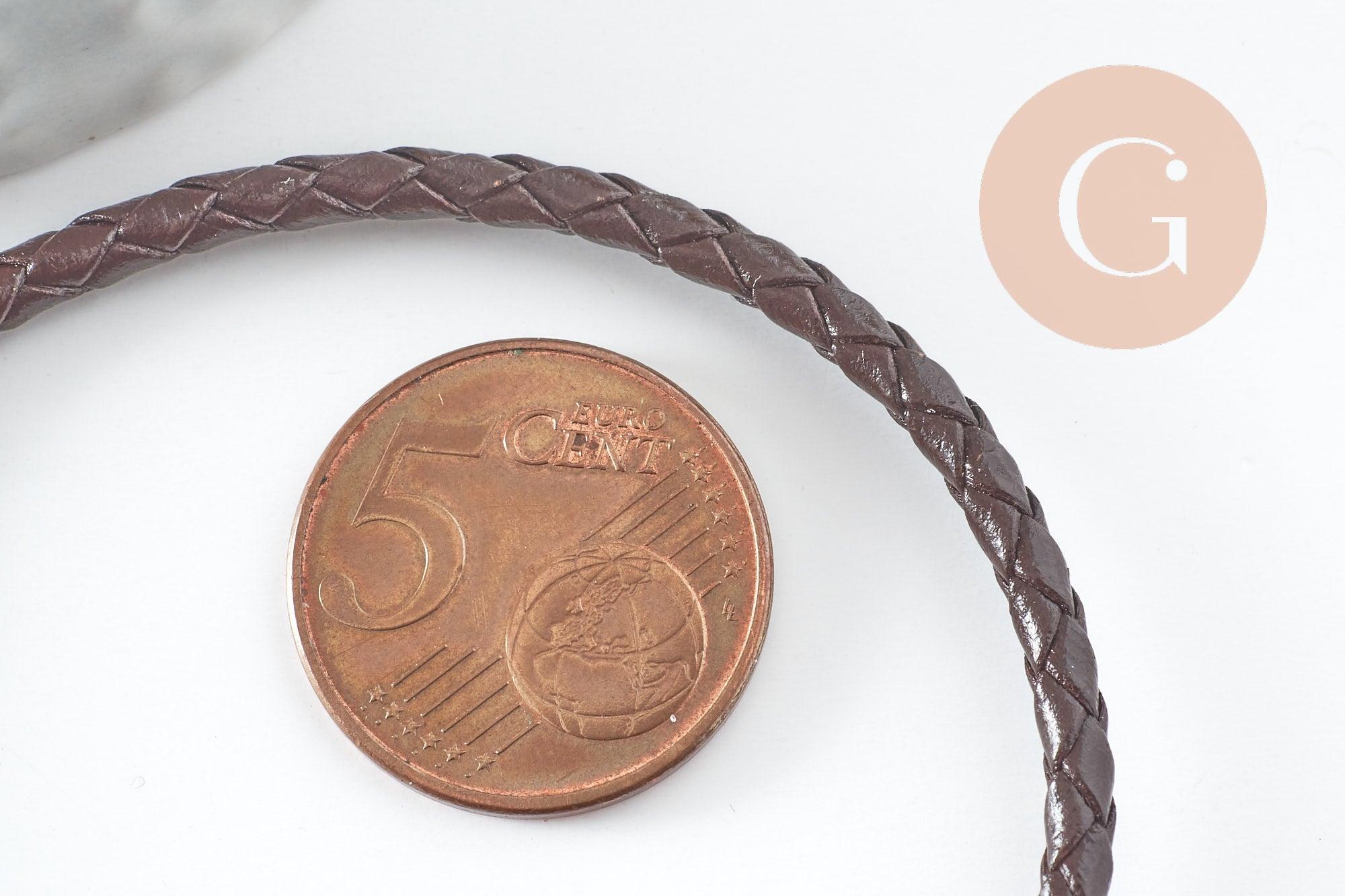 Gingerlily Accessoires bracelet cuir cacao acier 21.5cm x1