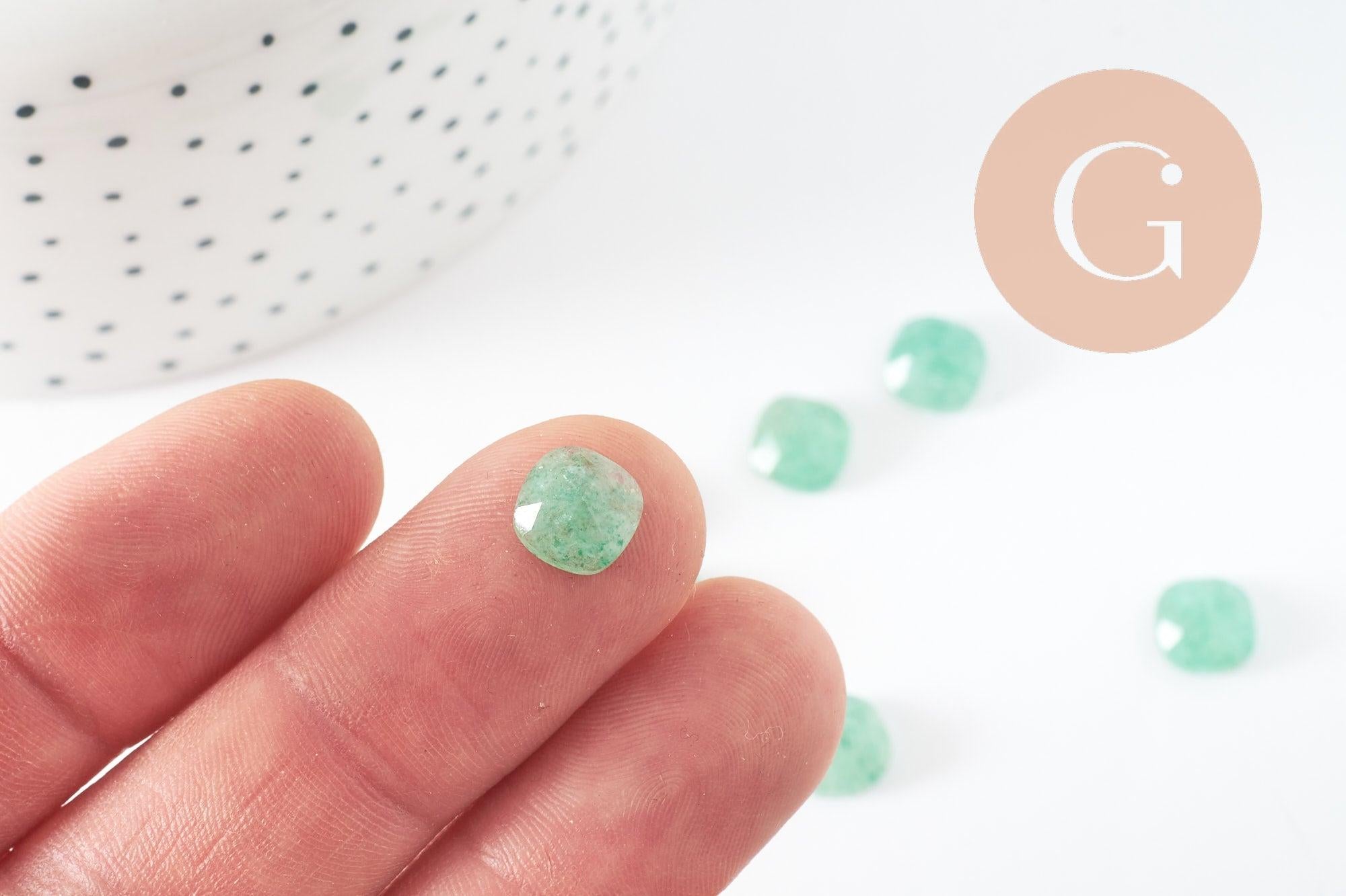 Gingerlily Perles G9702 cabochon carré aventurine 8x8 mm