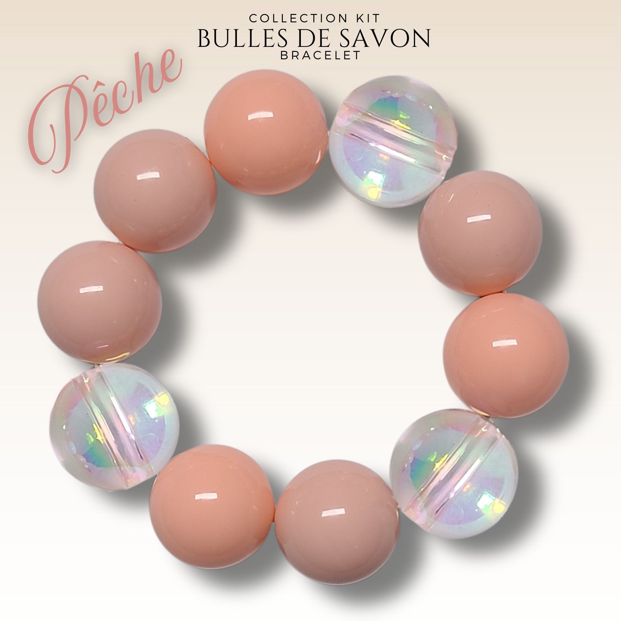 ARTSHOP Guimauve kit bracelet Pêche #13 perles 20mm
