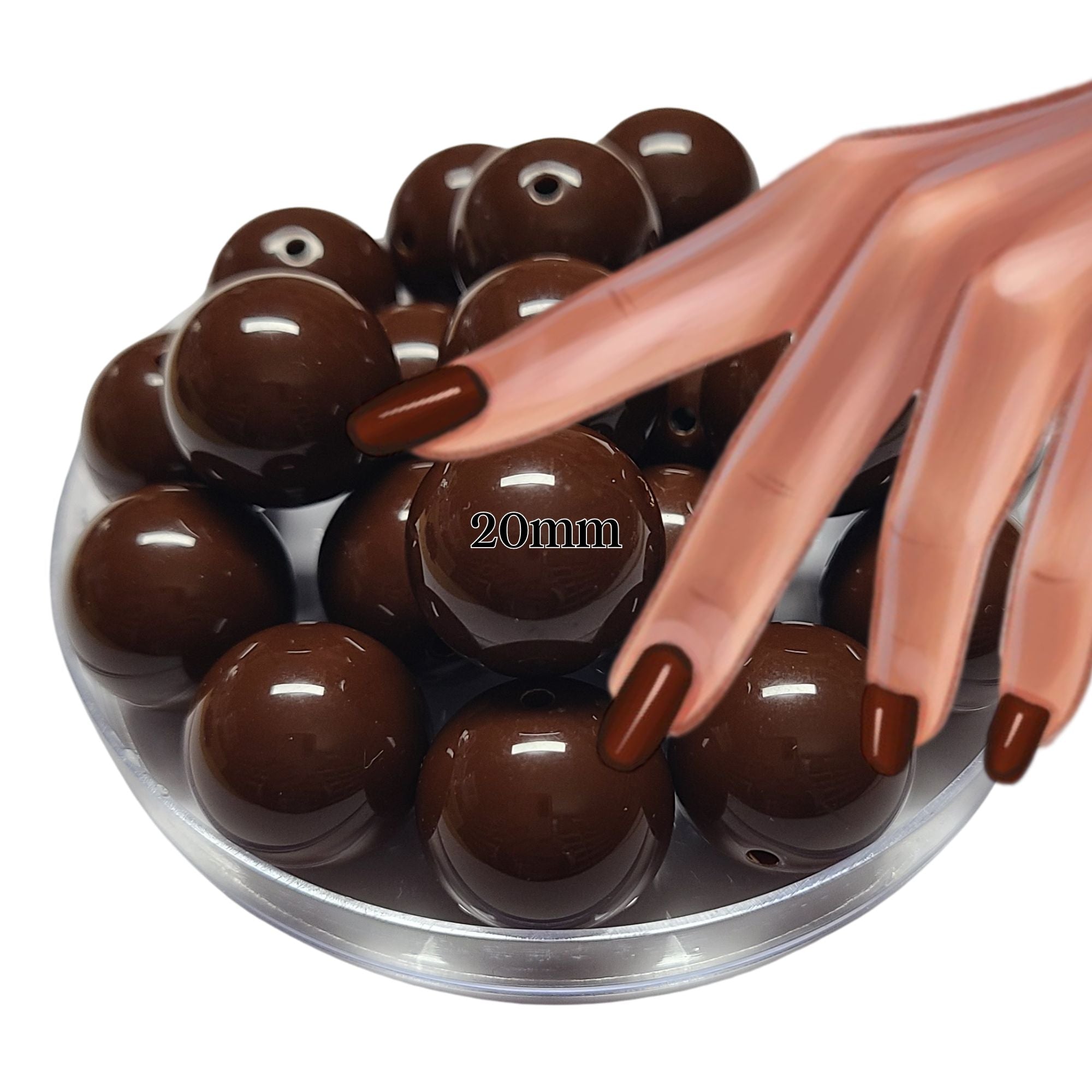ARTSHOP Boules 20MM 2 perle chocolat x1 acrylique
