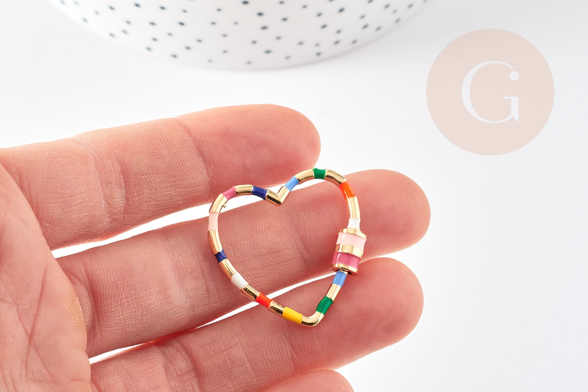 Gingerlily Apprêts fermoir vis coeur doré 30.5mm x1