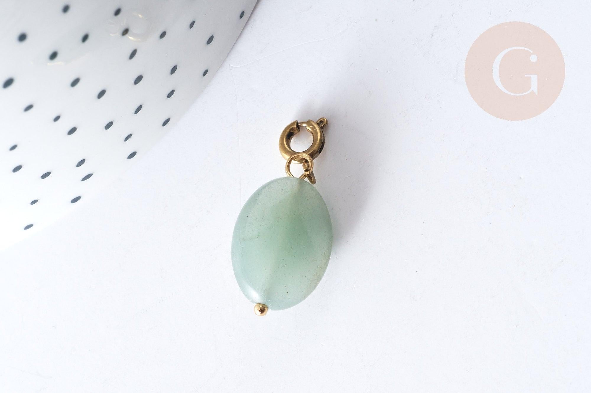 Gingerlily Pendentif amulette G7626 goutte aventurine 29mm x1