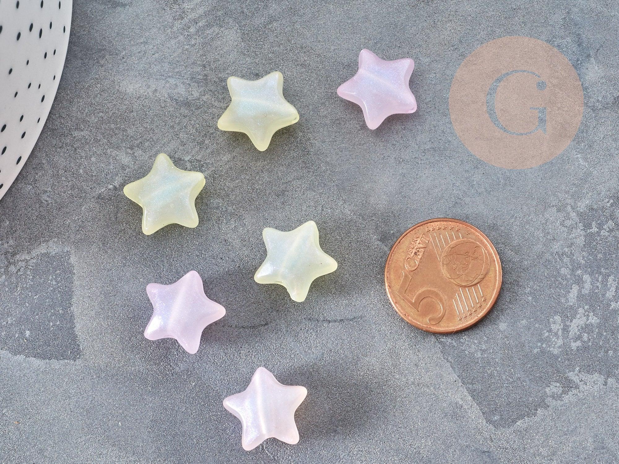 Gingerlily G9030 perle étoile acrylique 14mm pastels x10