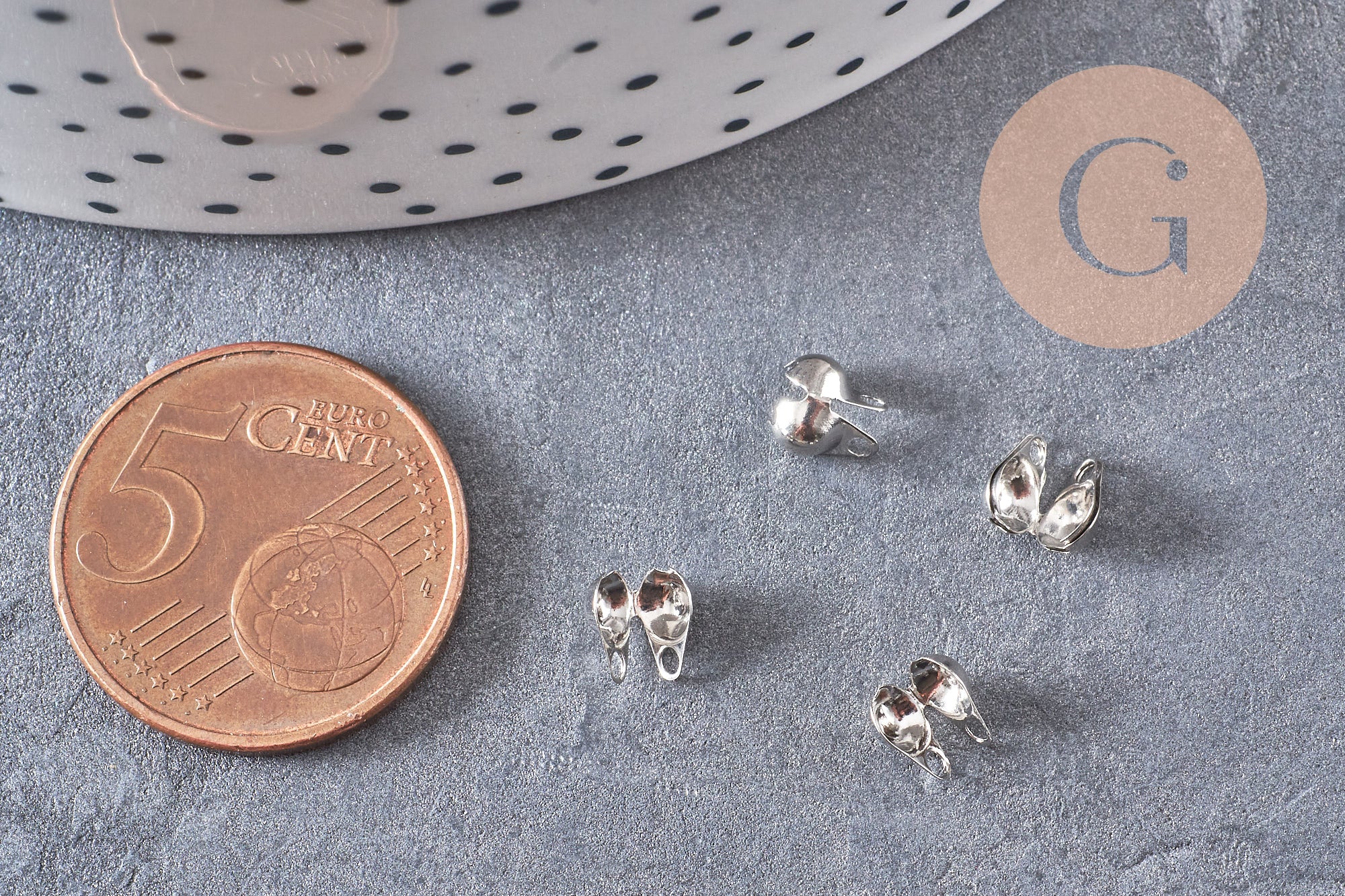 Gingerlily Apprêts Cache-noeud chaîne boule platine 3mm 1g