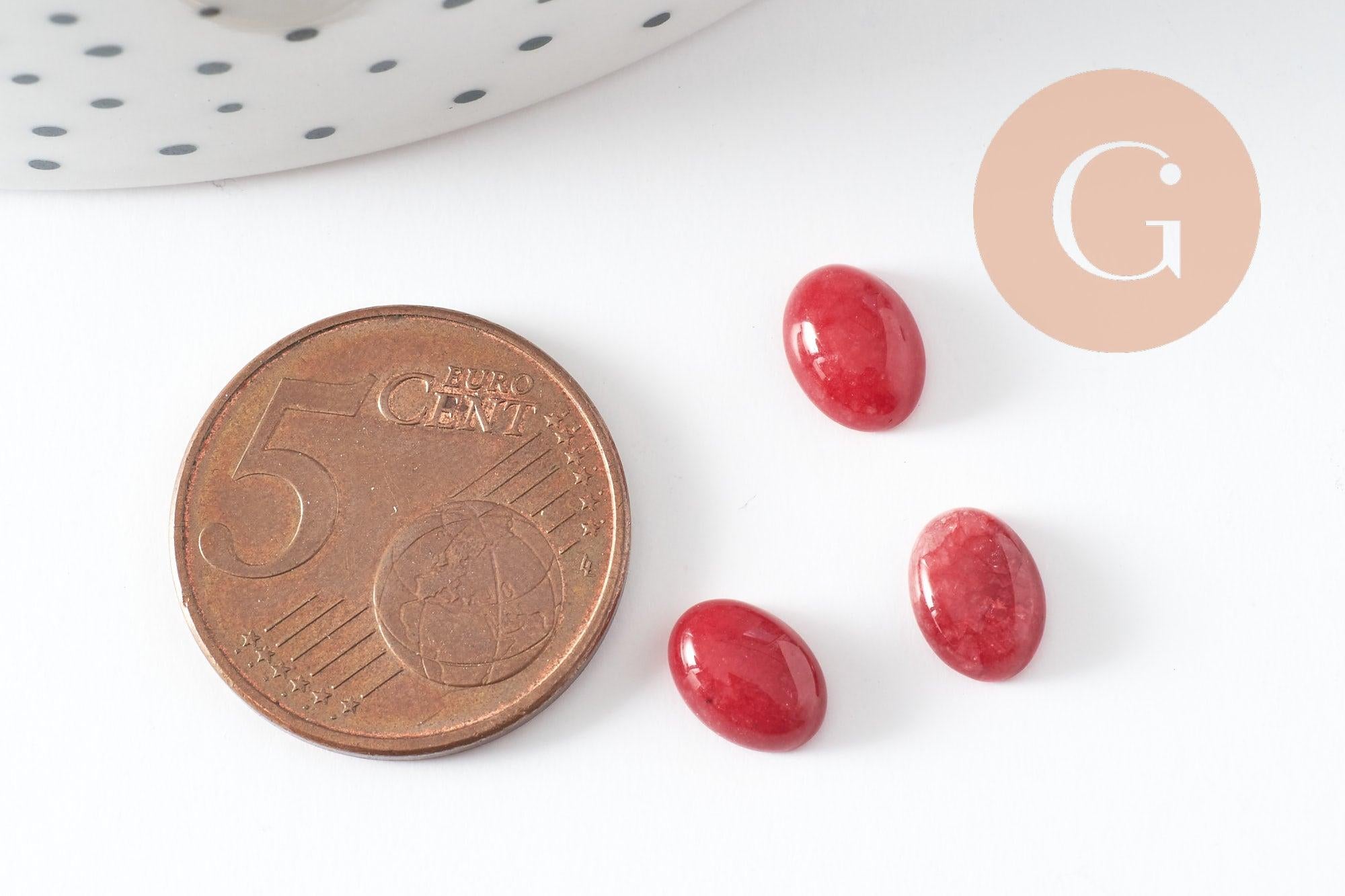 Gingerlily Pierres G10124 cabochon ovale jade rouge 8x6mm