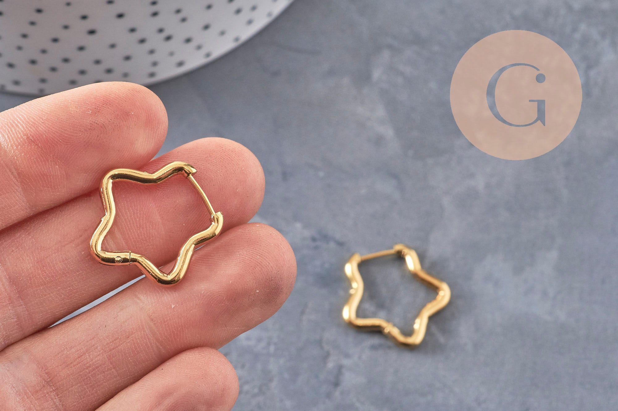 Gingerlily G10966 créoles étoile dorées 23mm la paire