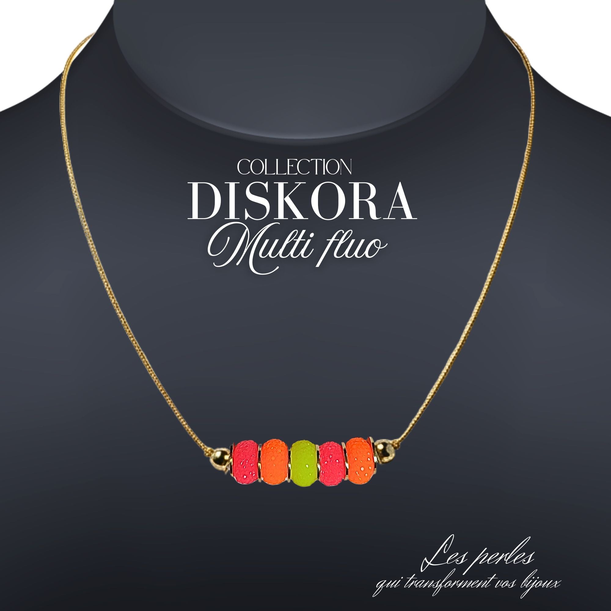 ARTSHOP Diskora Fraises collier acrylique kit ajustable