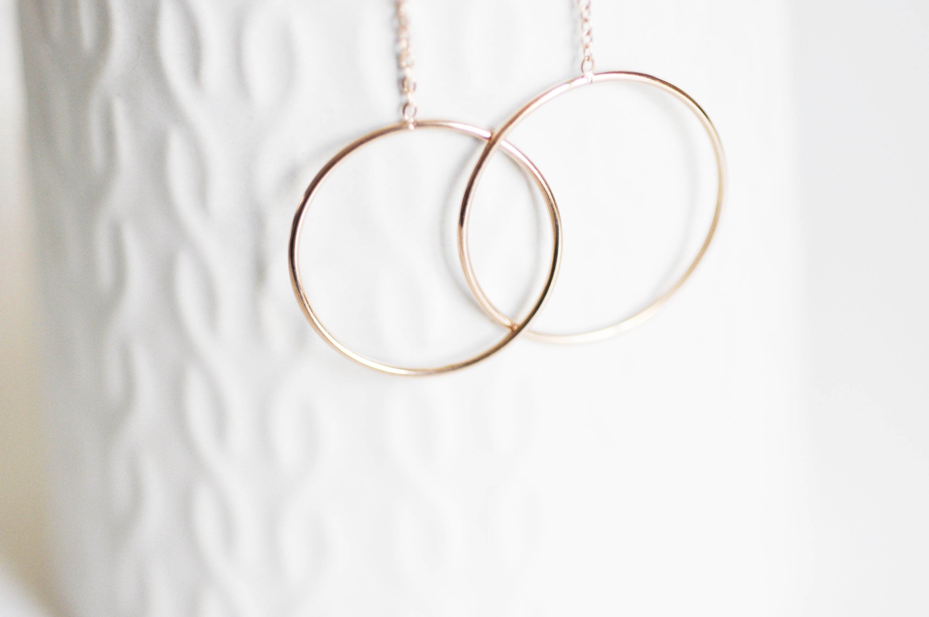 Gingerlily Collier cercles acier or rose 45cm minimaliste