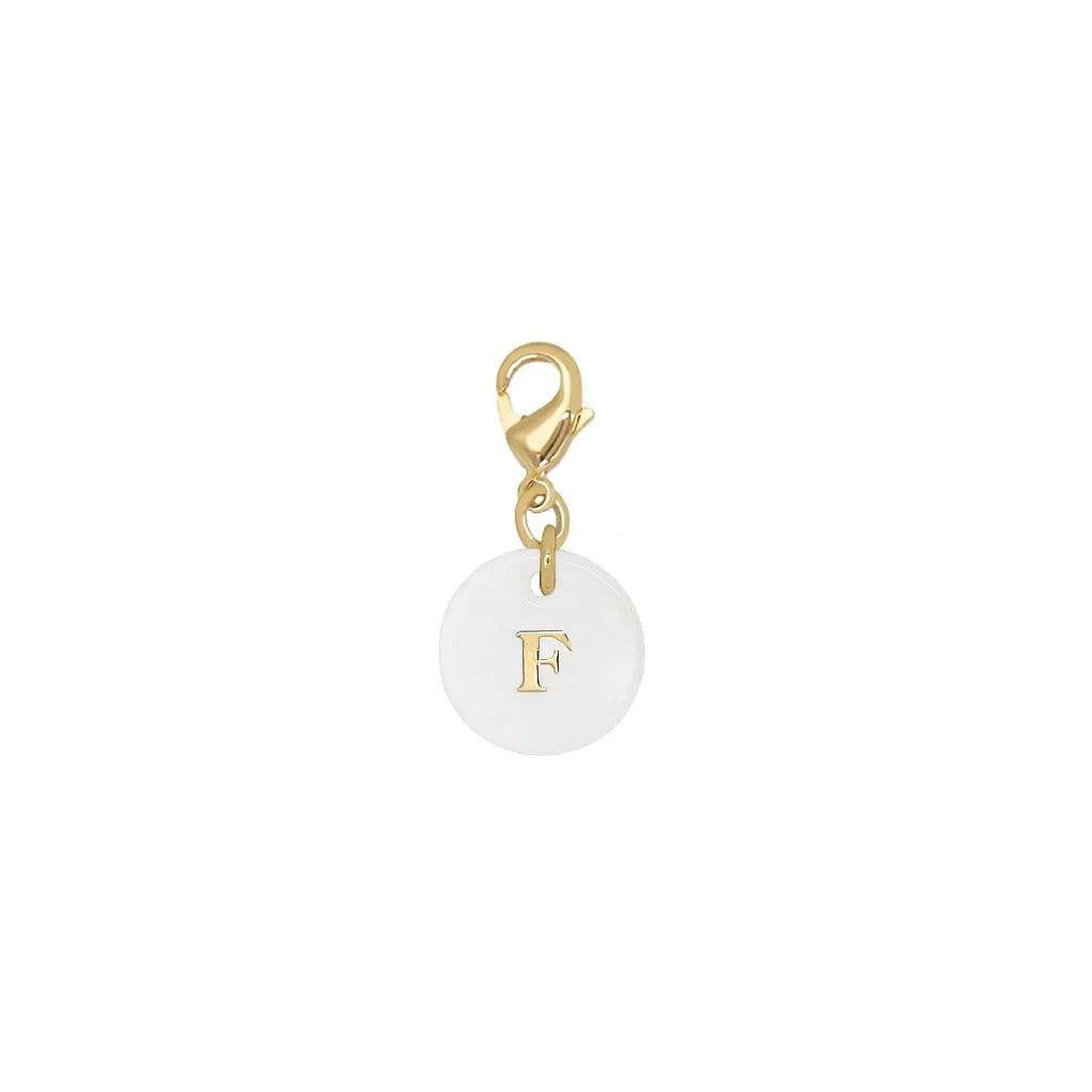 Gingerlily Pendentif initiale nacre blanche 11,5mm à l'unité