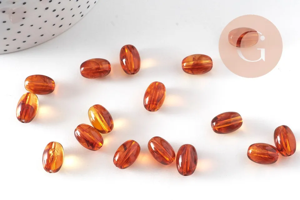 Gingerlily Perles Ambre G10998 perle ovale 14mm x10