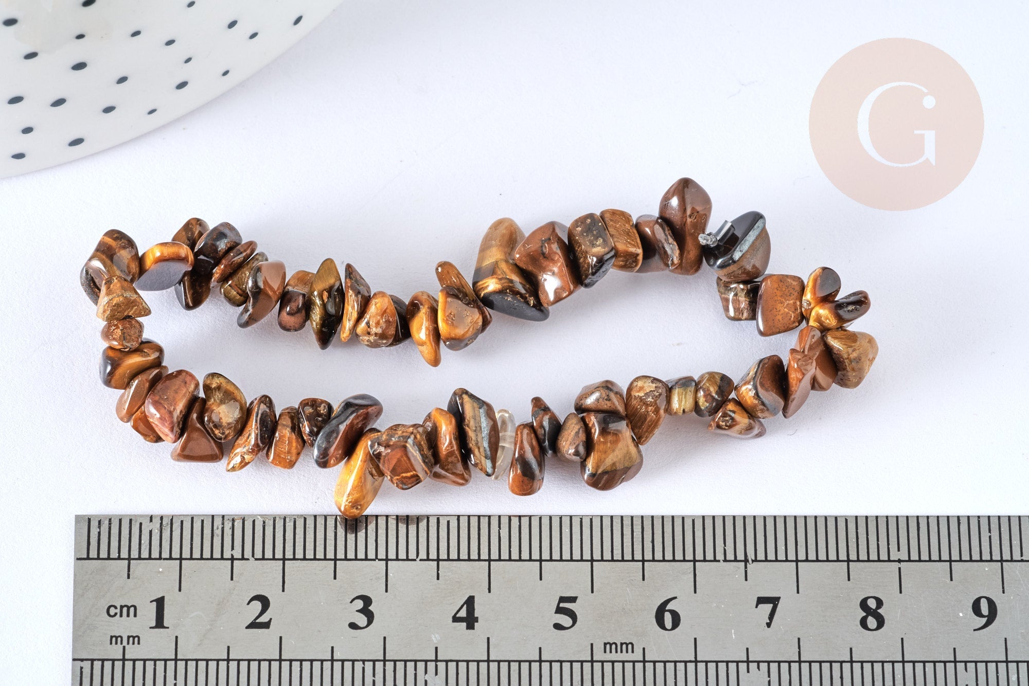 Gingerlily Bracelet œil de tigre chips 50mm G7075