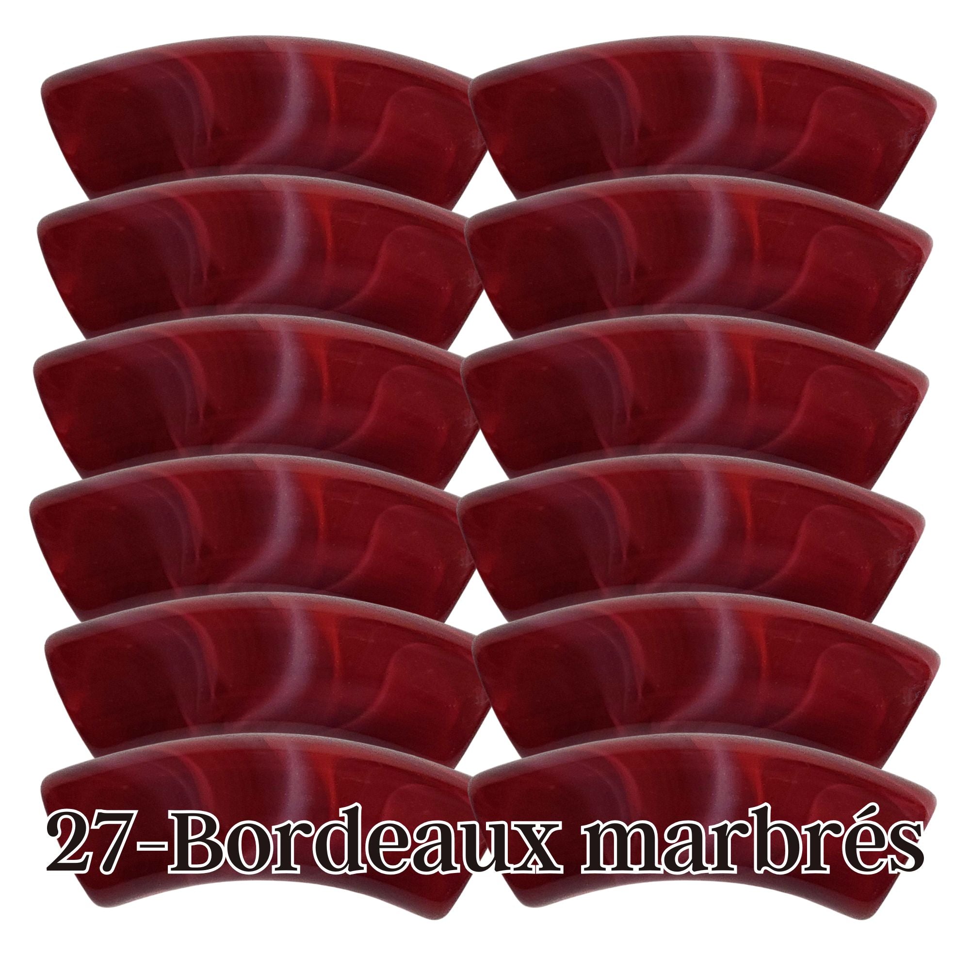 Artshop Tubes 8MM perle tube bordeaux marbré 8 mm