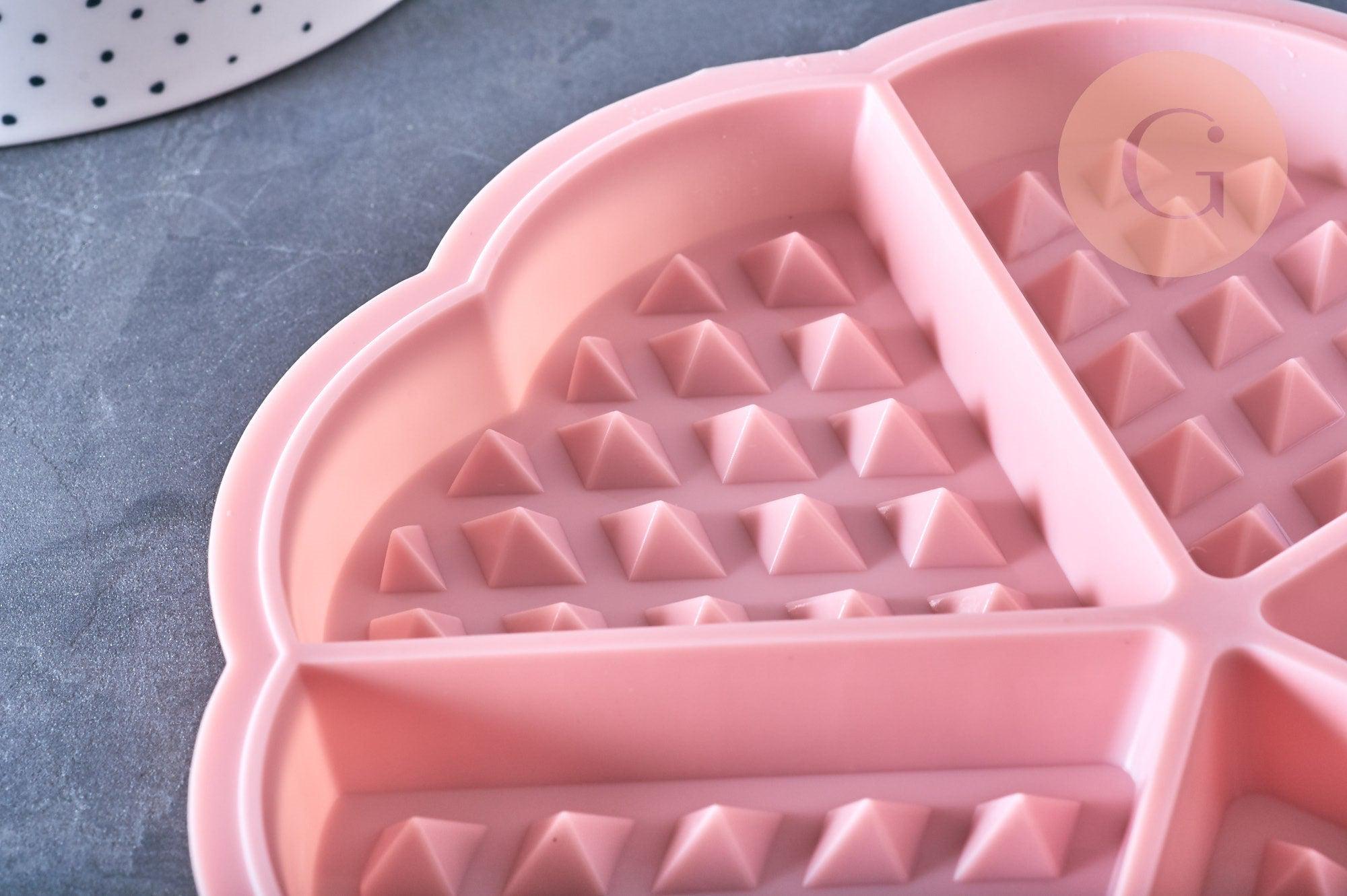 Gingerlily Pâte polymère Moule gaufre silicone rose 17,4 cm x1