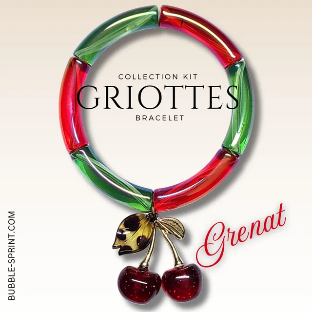 ARTSHOP Bijoux en KITS Griottes bracelet cerise grenat