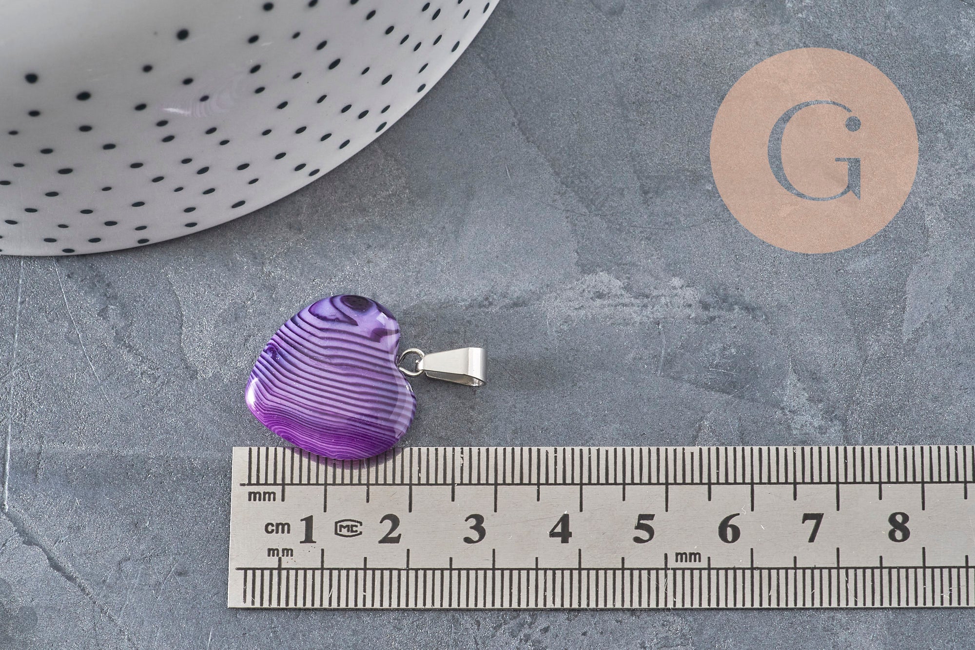 Gingerlily Pendentifs coeur agate violette 23mm pierre naturelle