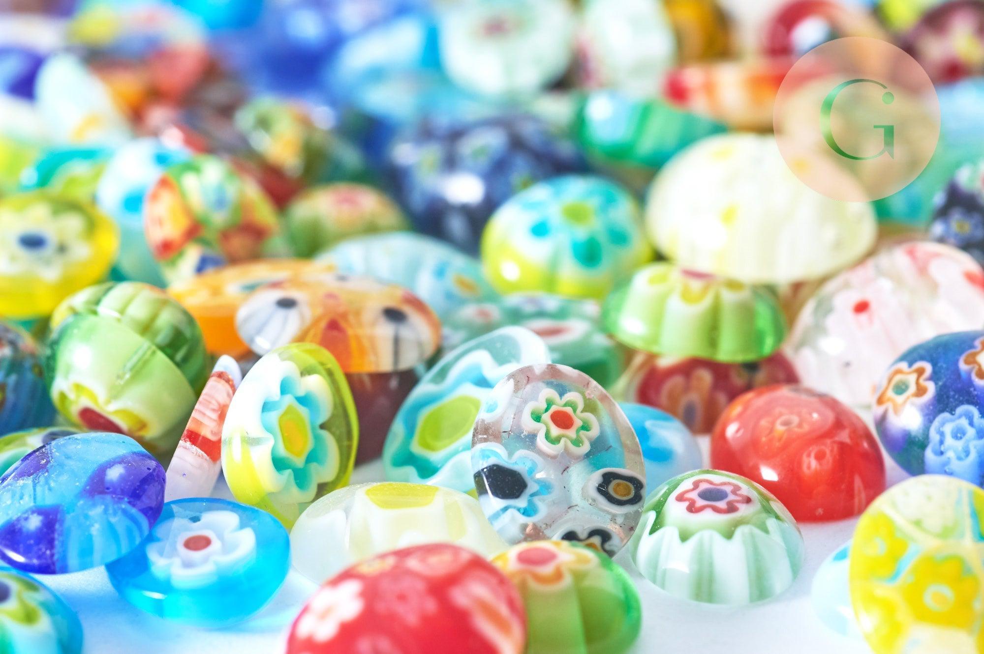 Gingerlily Cabochons ovales millefiori G8733 10-14mm x10