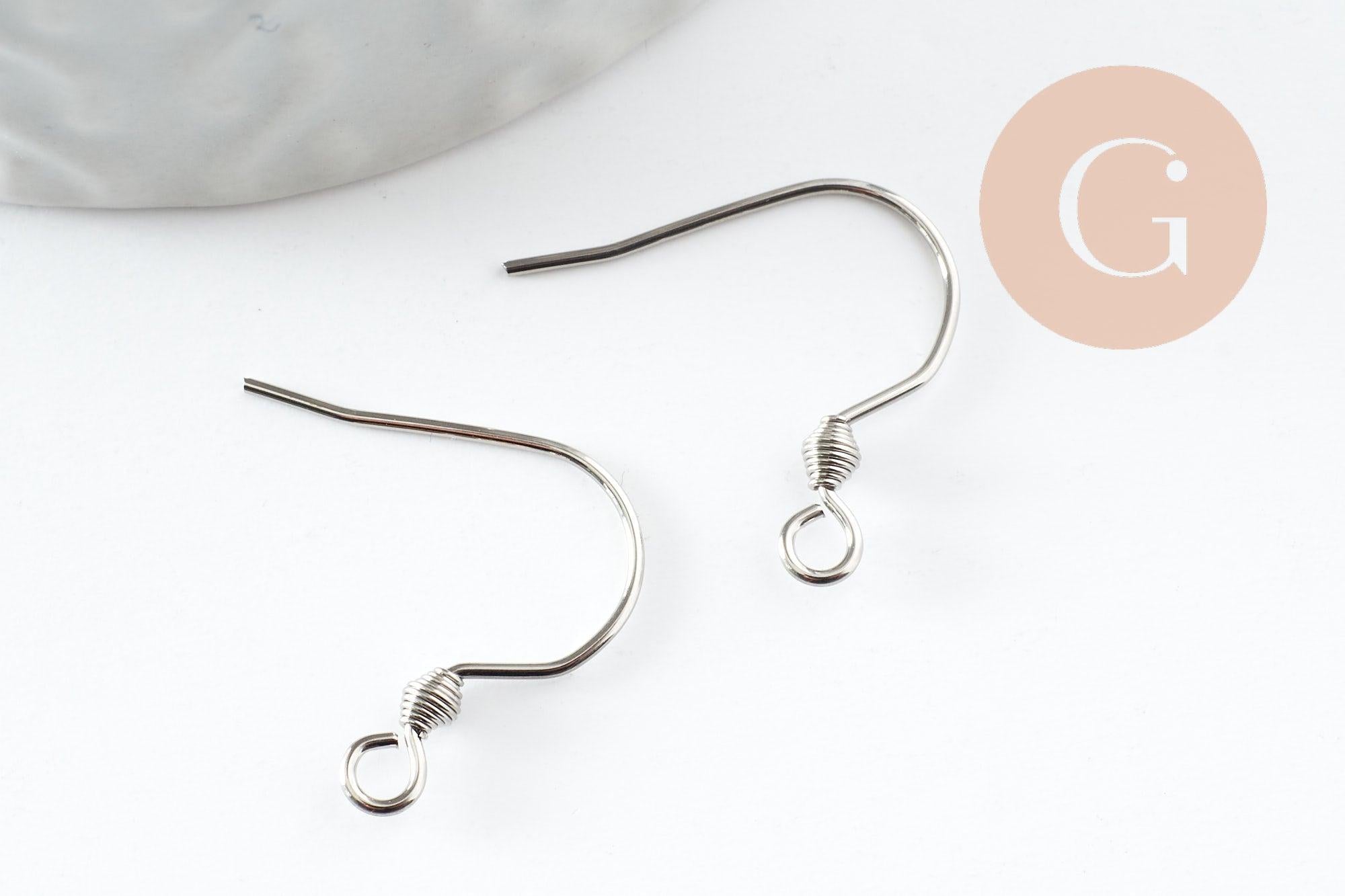 Gingerlily Apprêts Supports hameçons acier platine 17mm x10