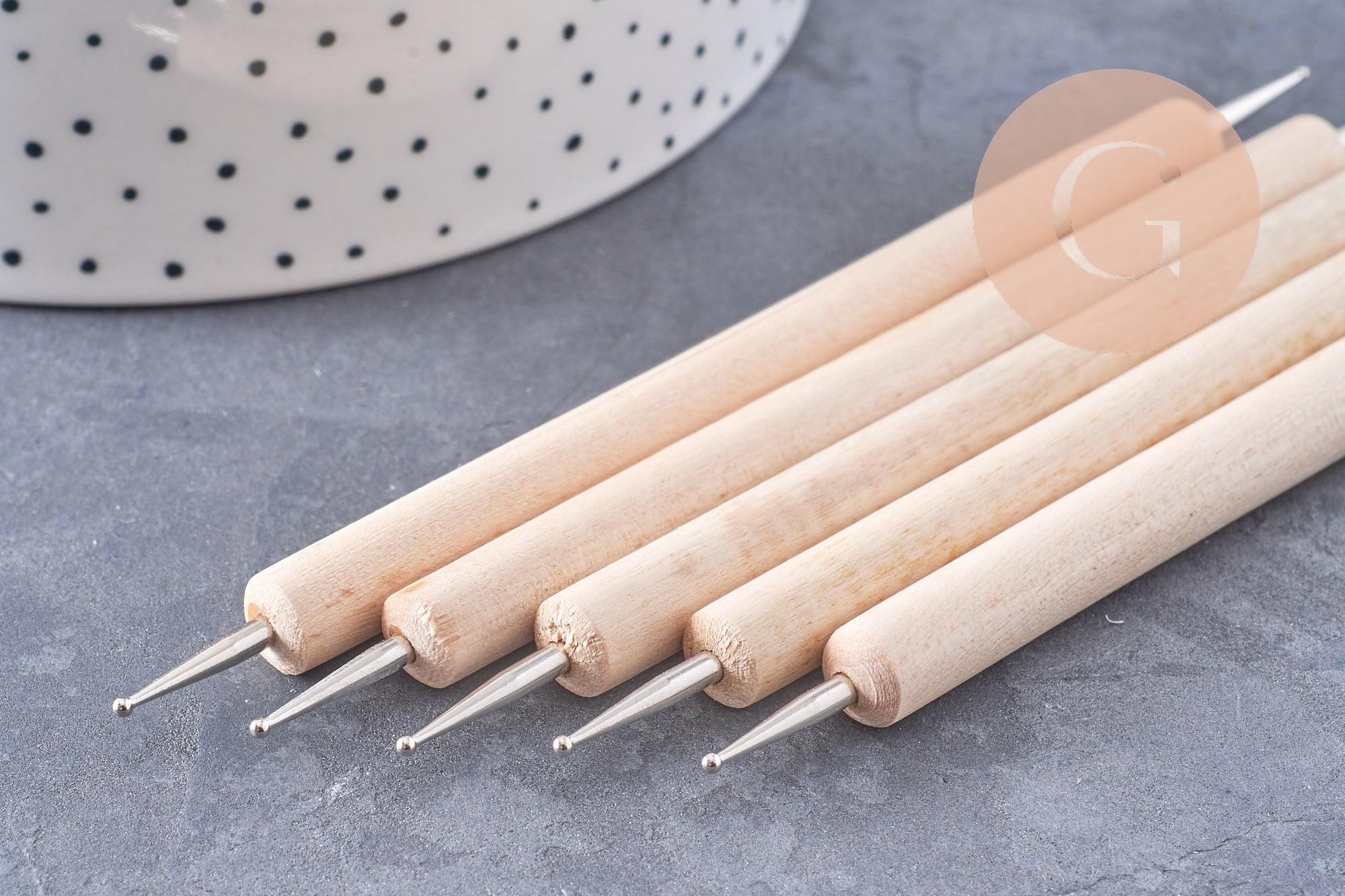 Gingerlily G10262 lot 5 outils polymère bois 12,8cm modelage