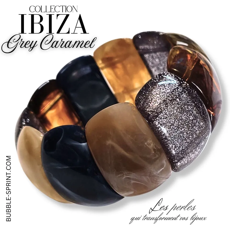 ARTSHOP Ibiza bracelet Grey Caramel kit acrylique 5,5cm