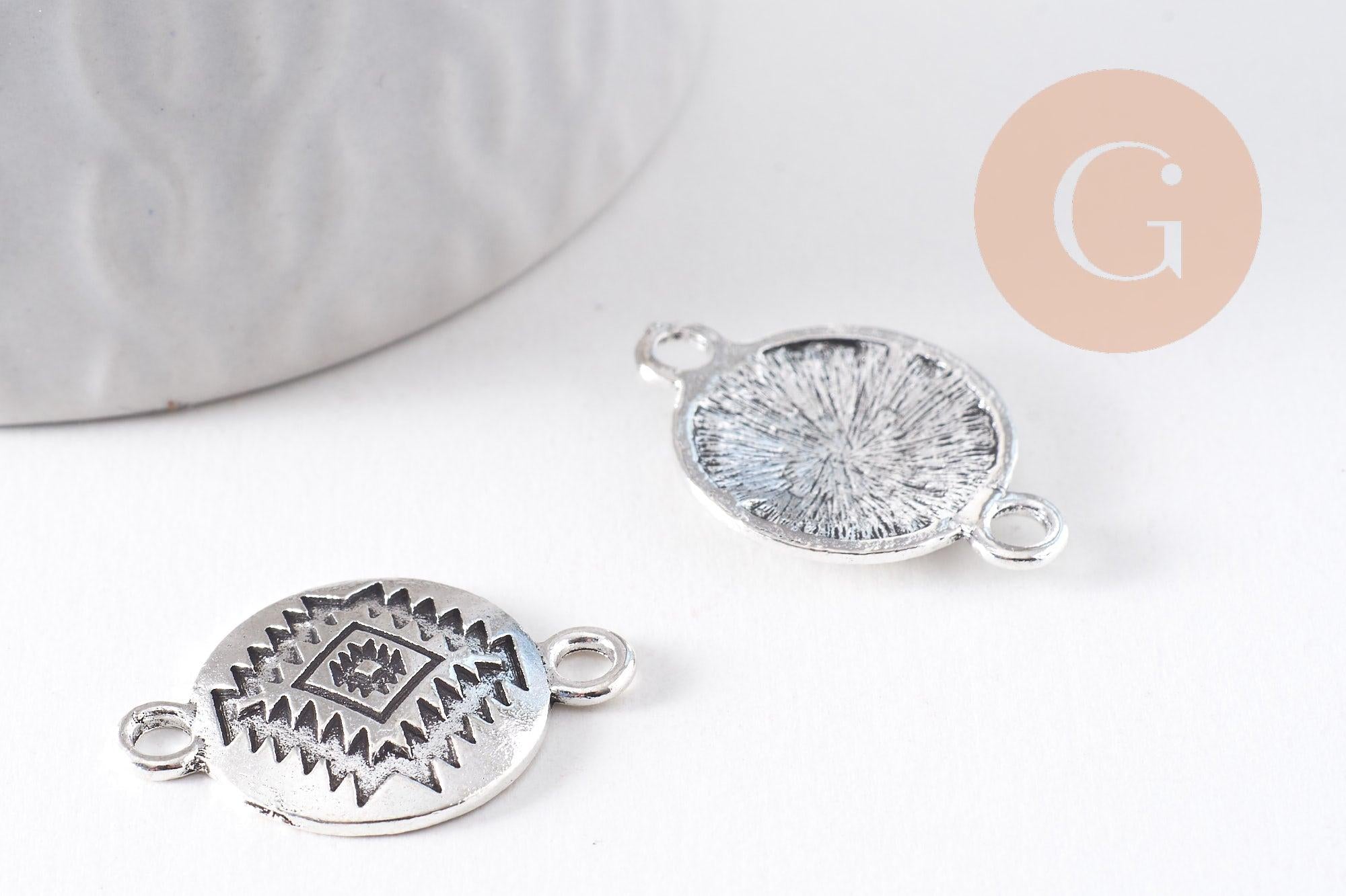 Gingerlily Pendentifs connecteur rond zamac 26 mm x2 platine