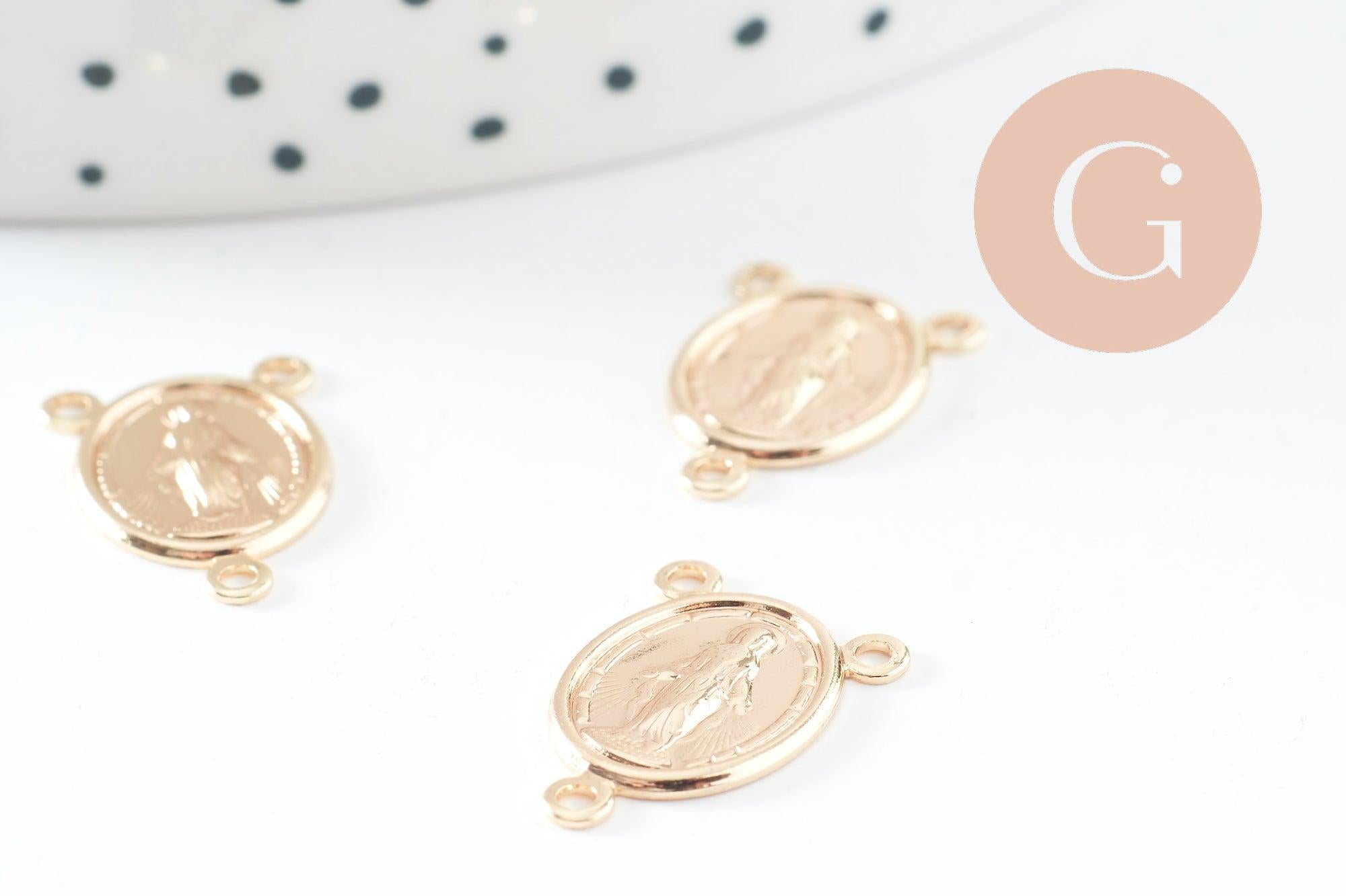 Gingerlily Pendentifs G10042 connecteur Vierge Marie or 17mm x5