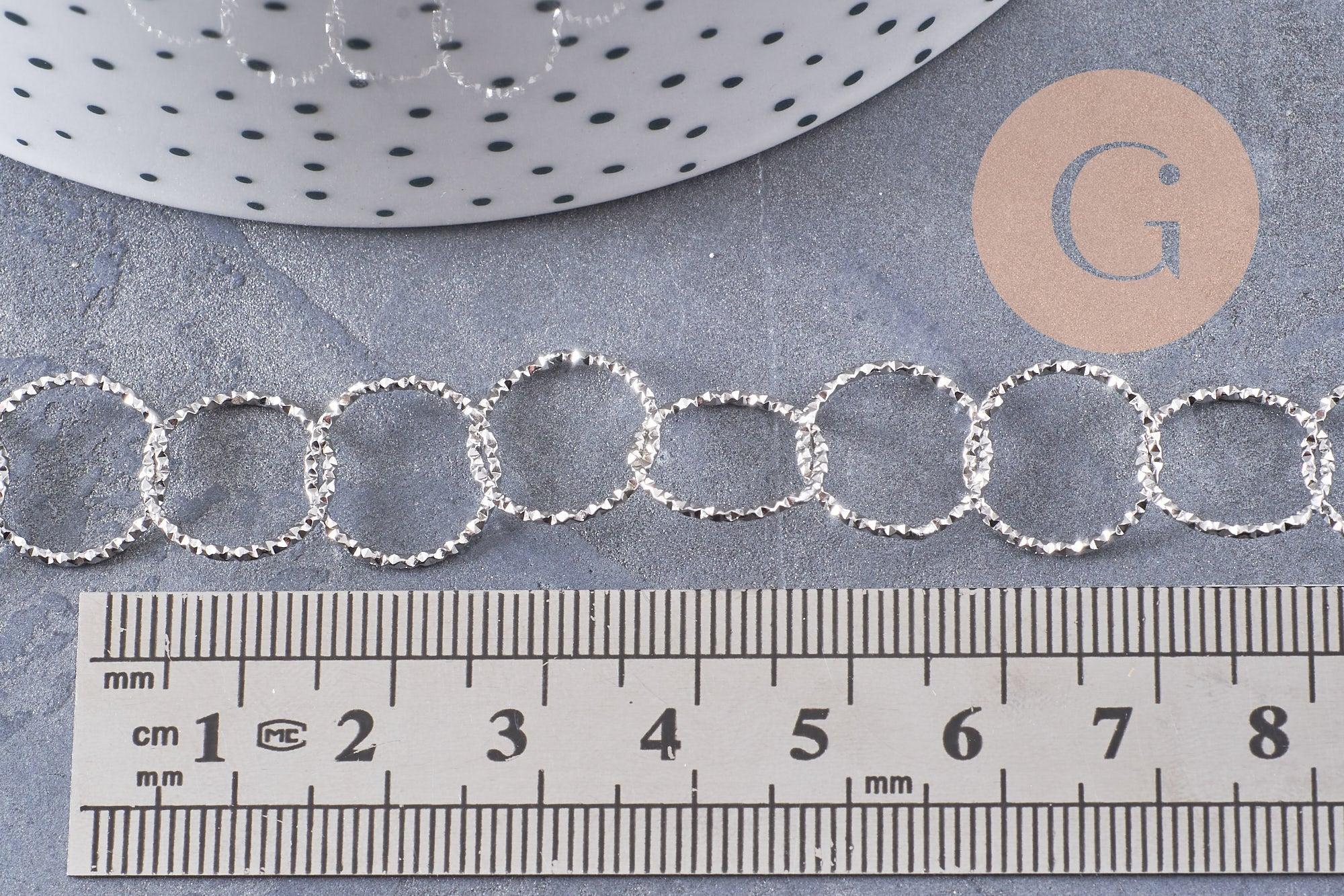 Gingerlily Perles G10066 chaîne acier platine 13mm 1 mètre